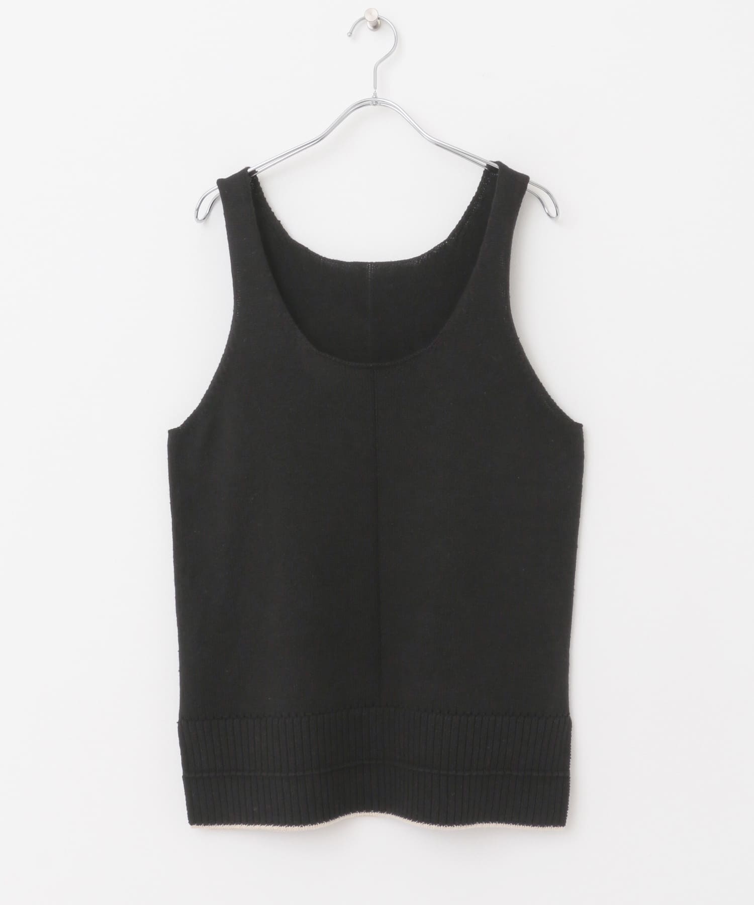 FORK&SPOON　リネン混ニットタンクトップ BLACK 1