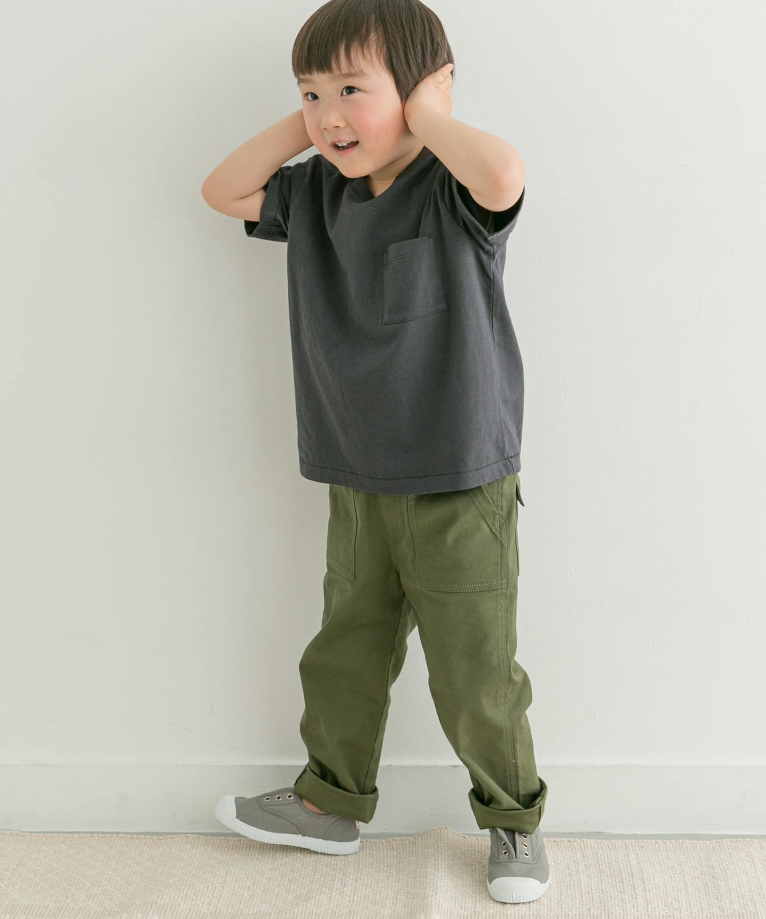 FORK&SPOON　クイックドライポケットTシャツ(KIDS) BLACK 105