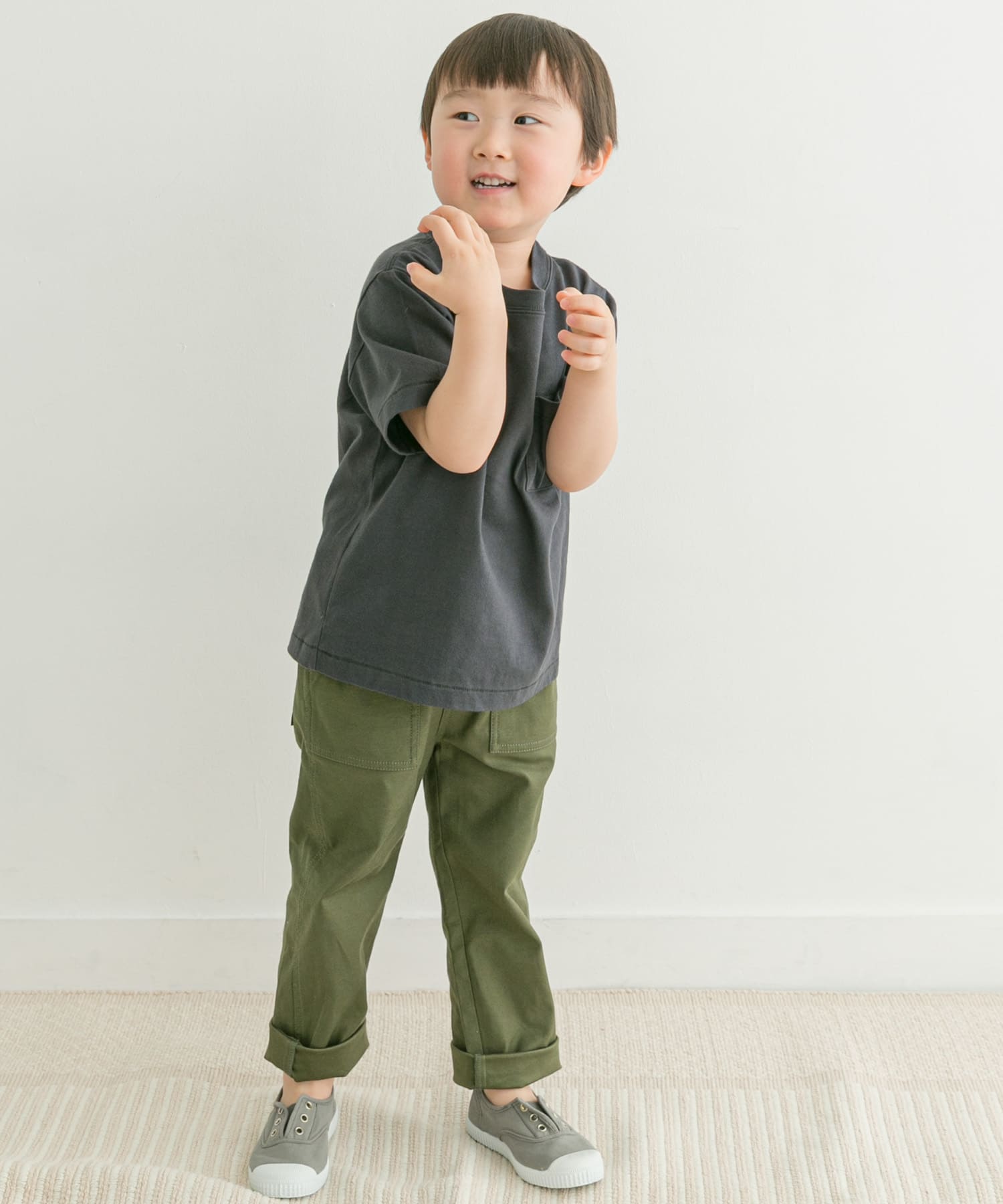 FORK&SPOON　クイックドライポケットTシャツ(KIDS) BLACK 105