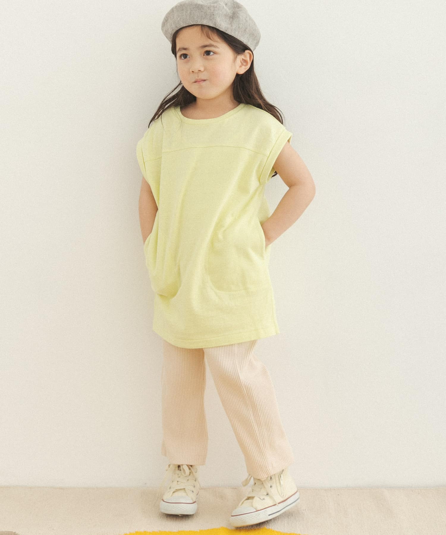 FORK&SPOON　リサイクルヤーン天竺チュニック(KIDS) APPLEGREEN 105