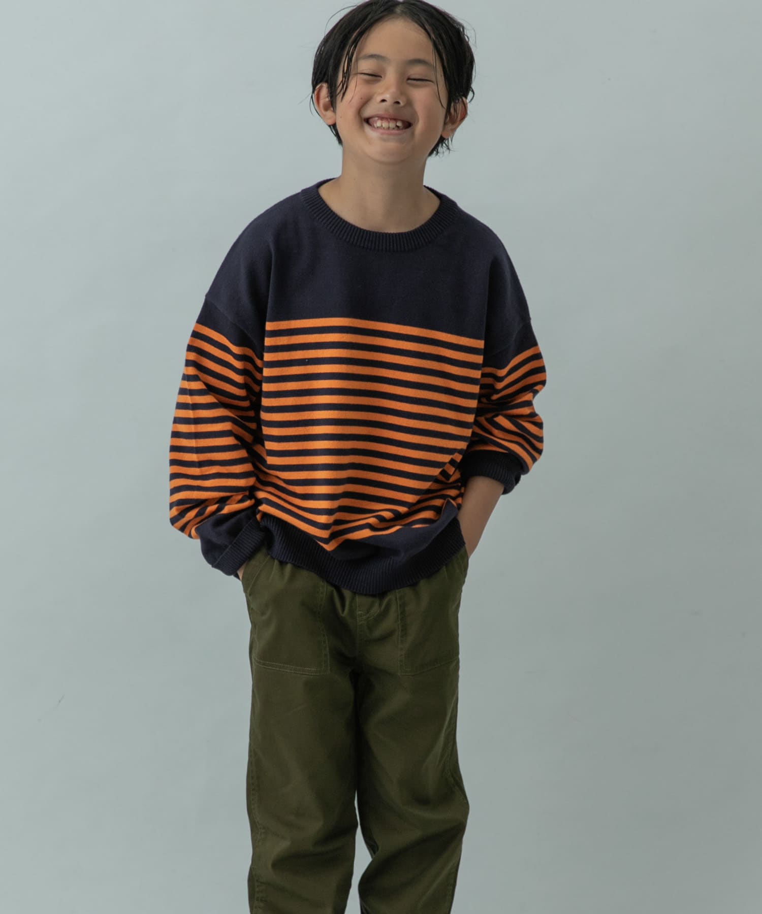 FORK&SPOON　スーピマコットンボーダーニット(KIDS)