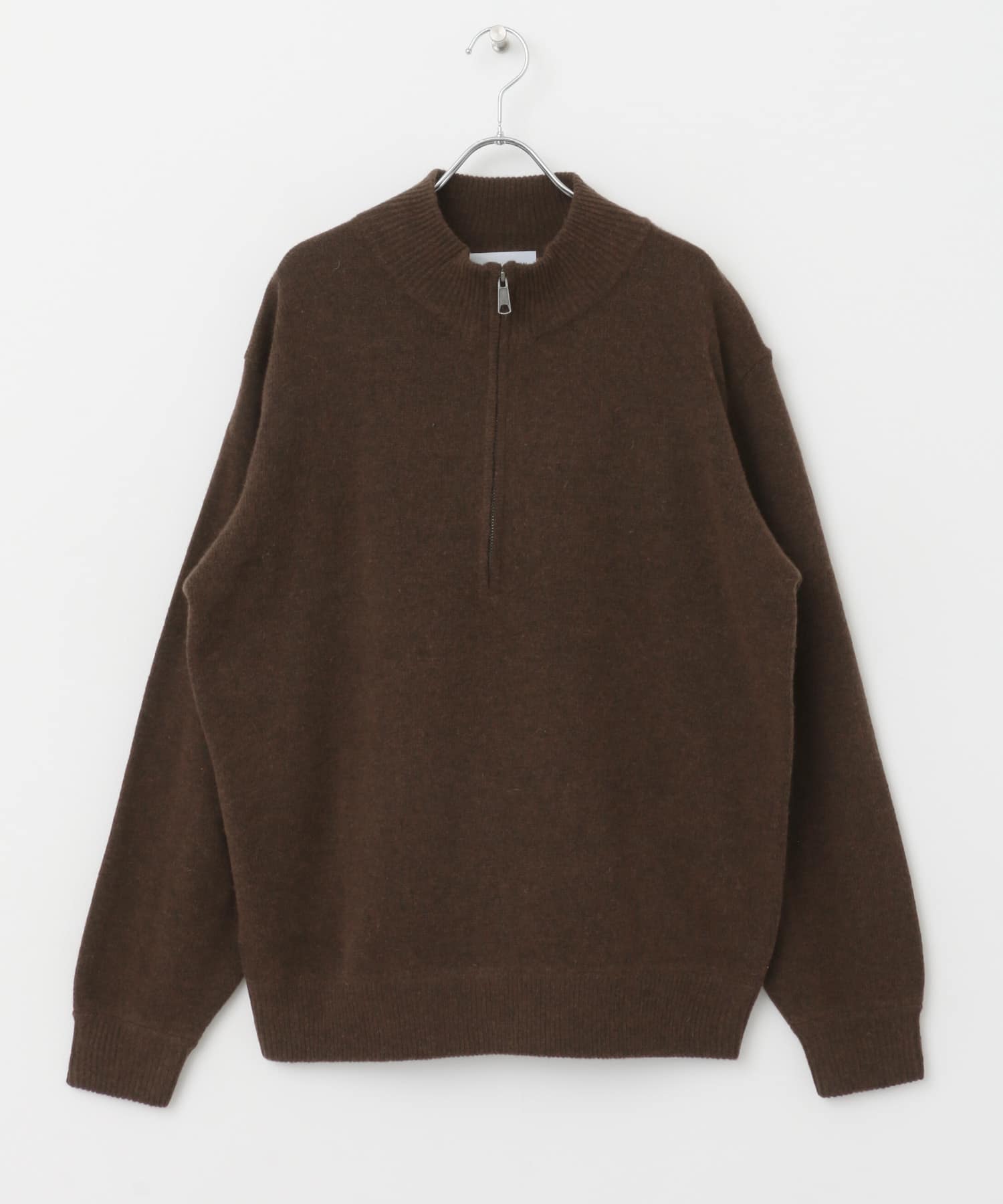 FORK&SPOON　ハーフジップニット TOP BROWN 4