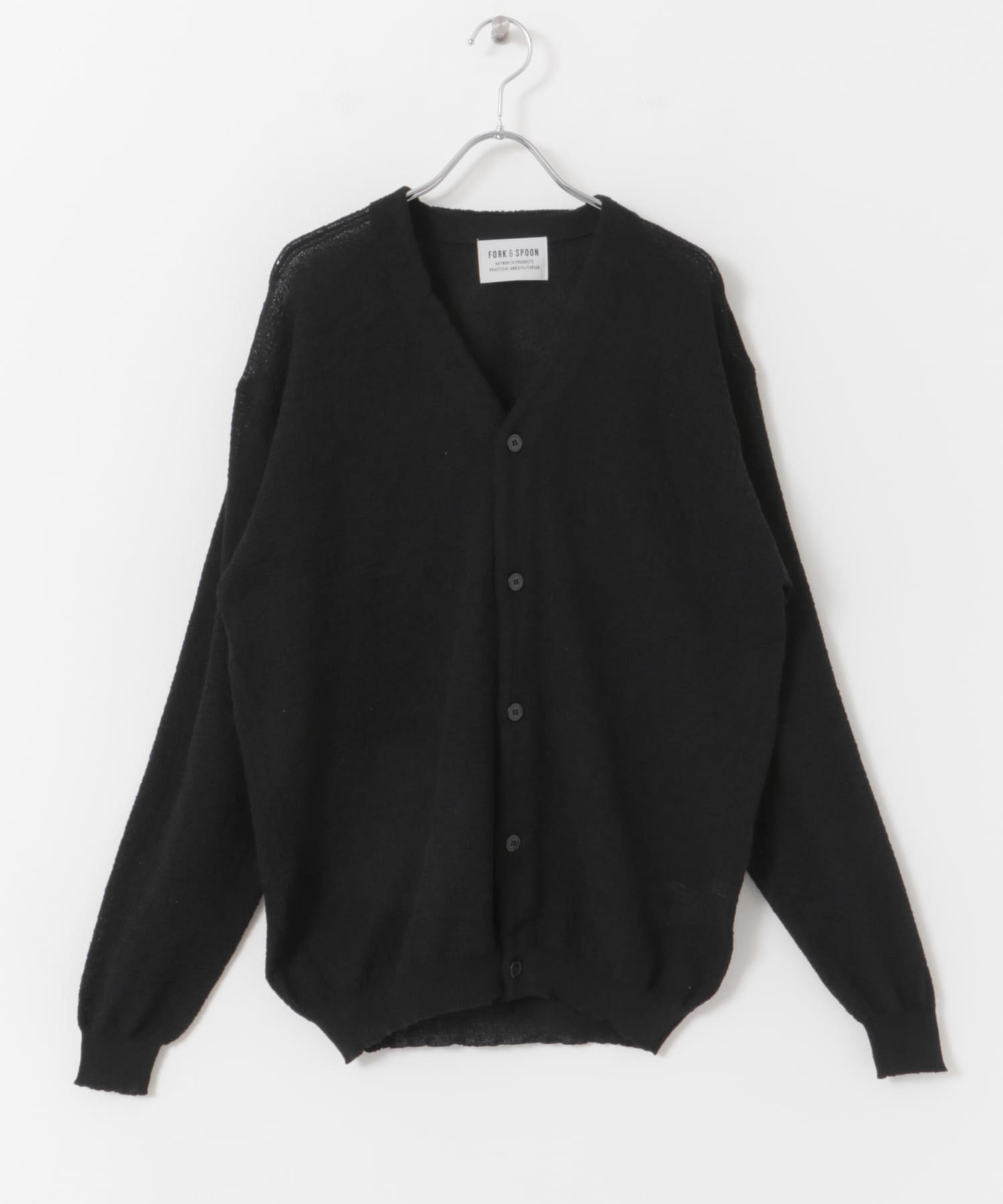 FORK&SPOON　PEウォッシャブルニットカーディガン BLACK 4