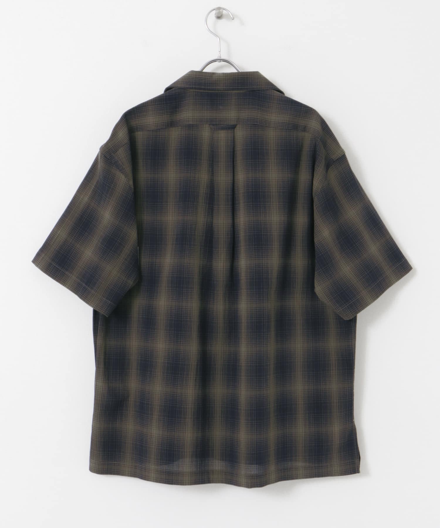FORK&SPOON　TRオンブレーチェックショートスリーブシャツ BRN×BLK 4