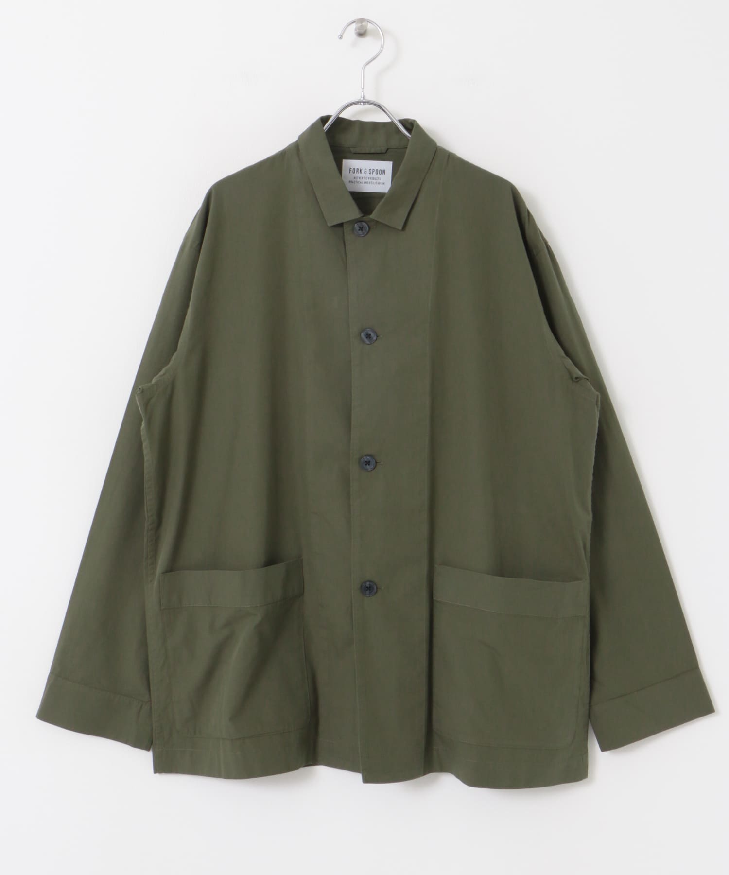 FORK&SPOON　カバーオールシャツ OLIVE 4
