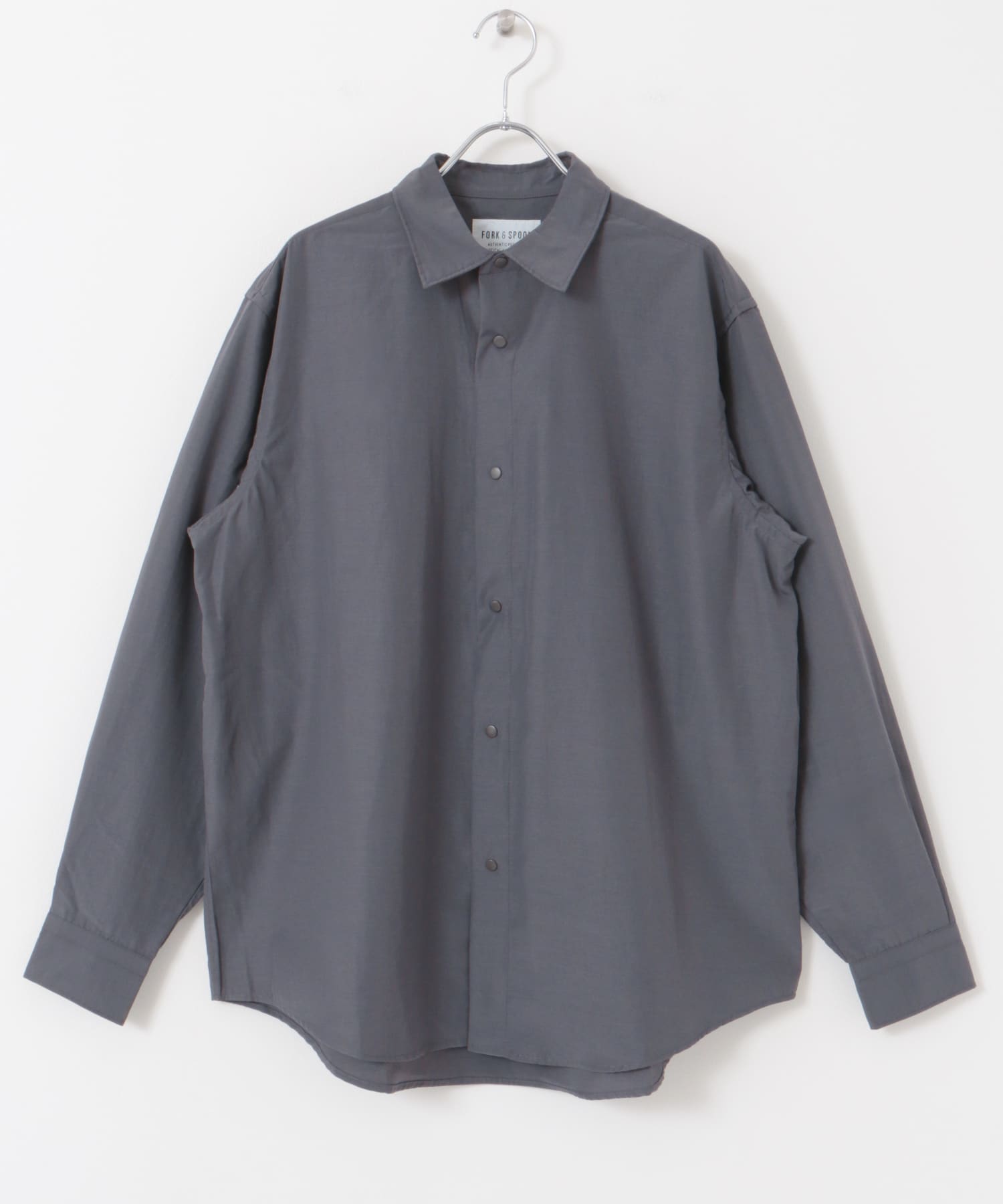 FORK&SPOON　レギュラーカラースナップシャツ GRAY 4