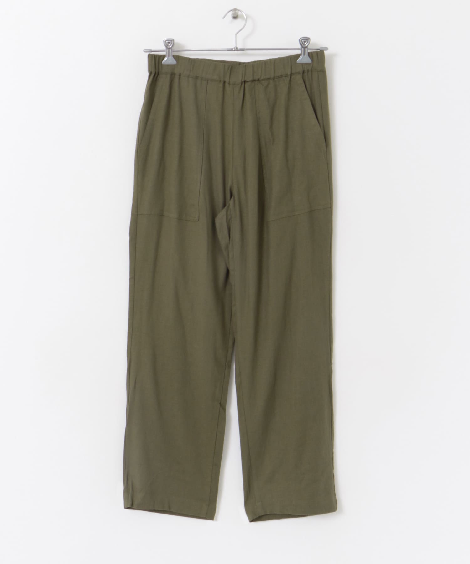 FORK&SPOON　リネンストレッチイージーパンツ OLIVE 4