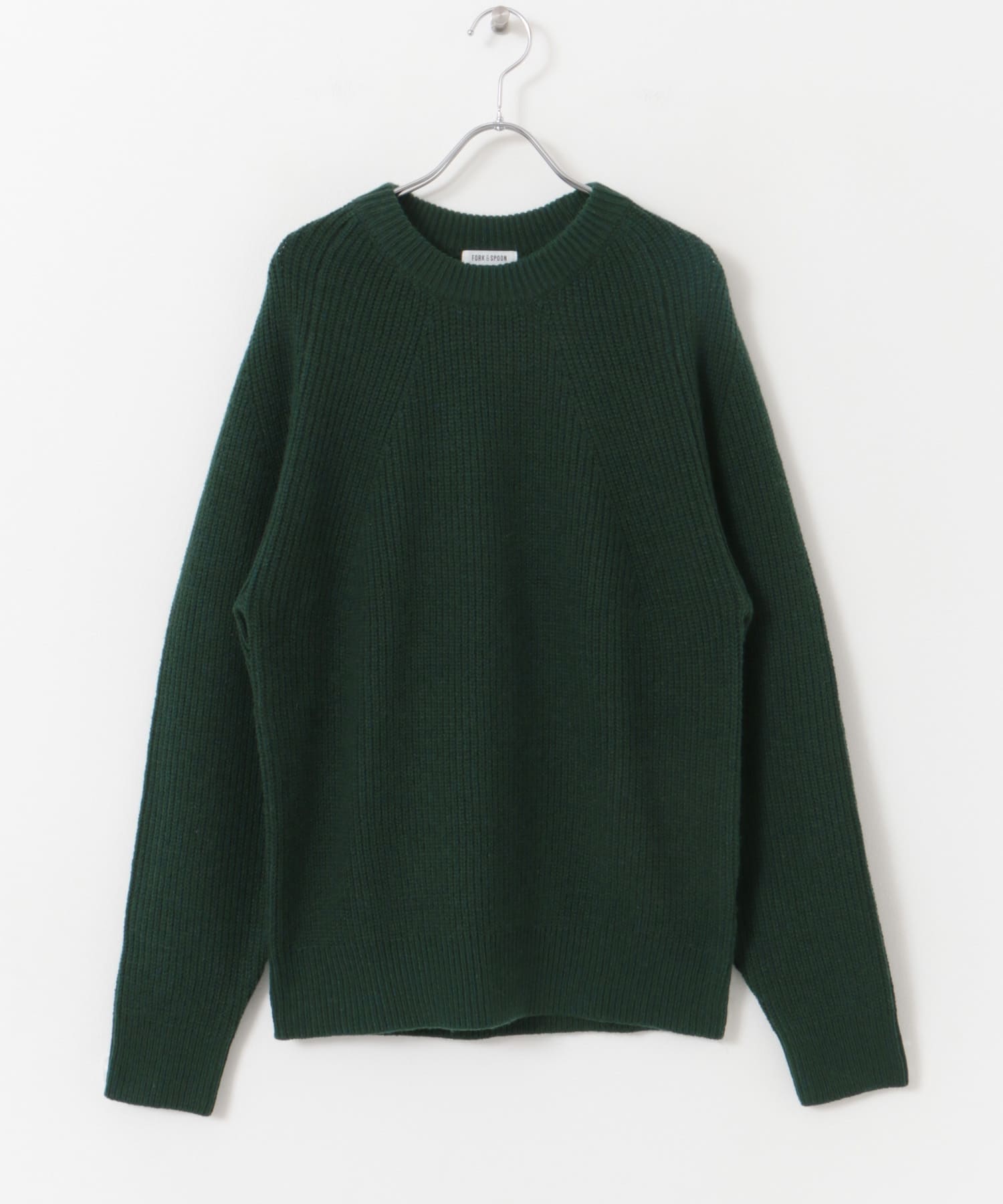 FORK&SPOON　ウォッシャブルローゲージニットプルオーバー DARKGREEN 4