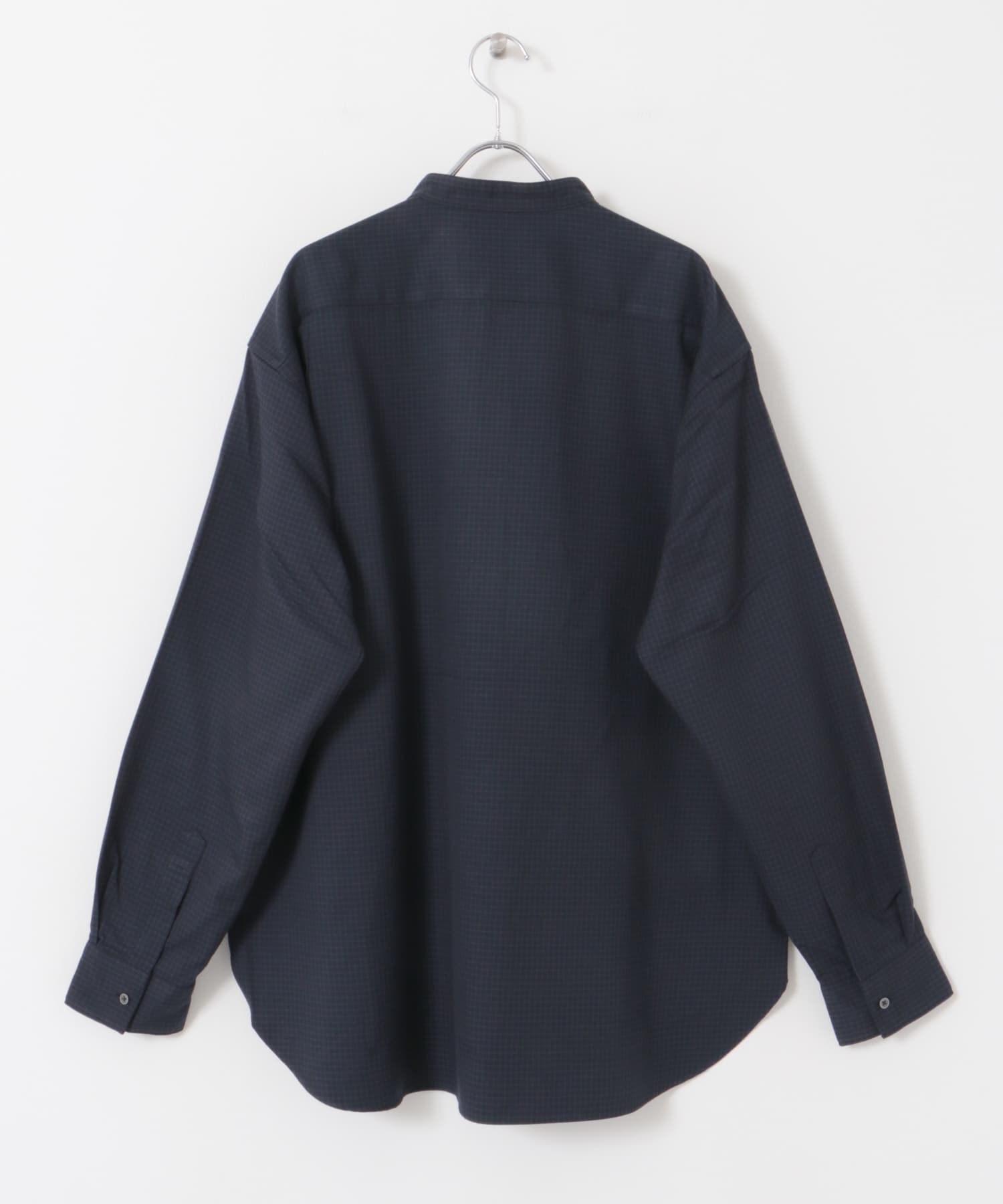 FORK&SPOON　TRWバンドカラーシャツ NAVY CHK 4