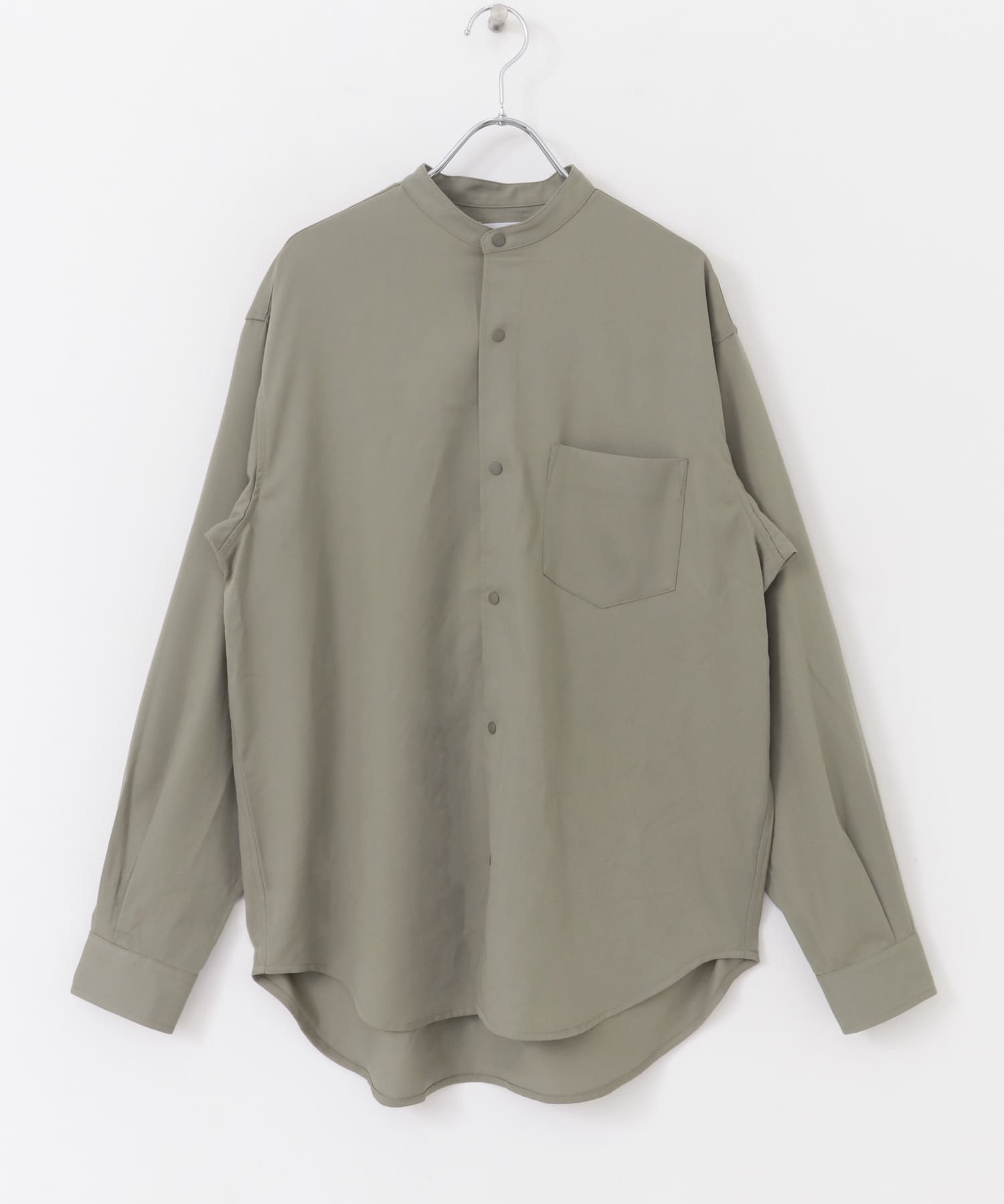 FORK&SPOON　ウールライクバンドカラーシャツ BEIGE 4