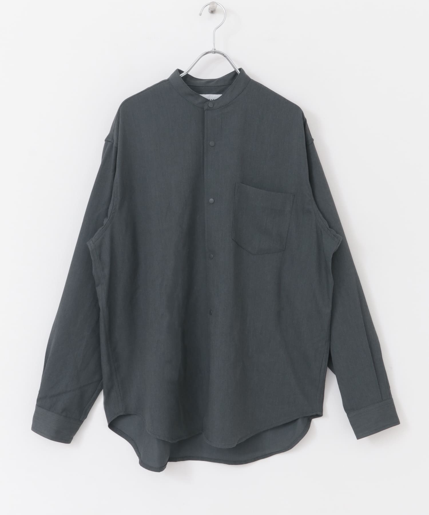 FORK&SPOON　ウールライクバンドカラーシャツ GRAY 4
