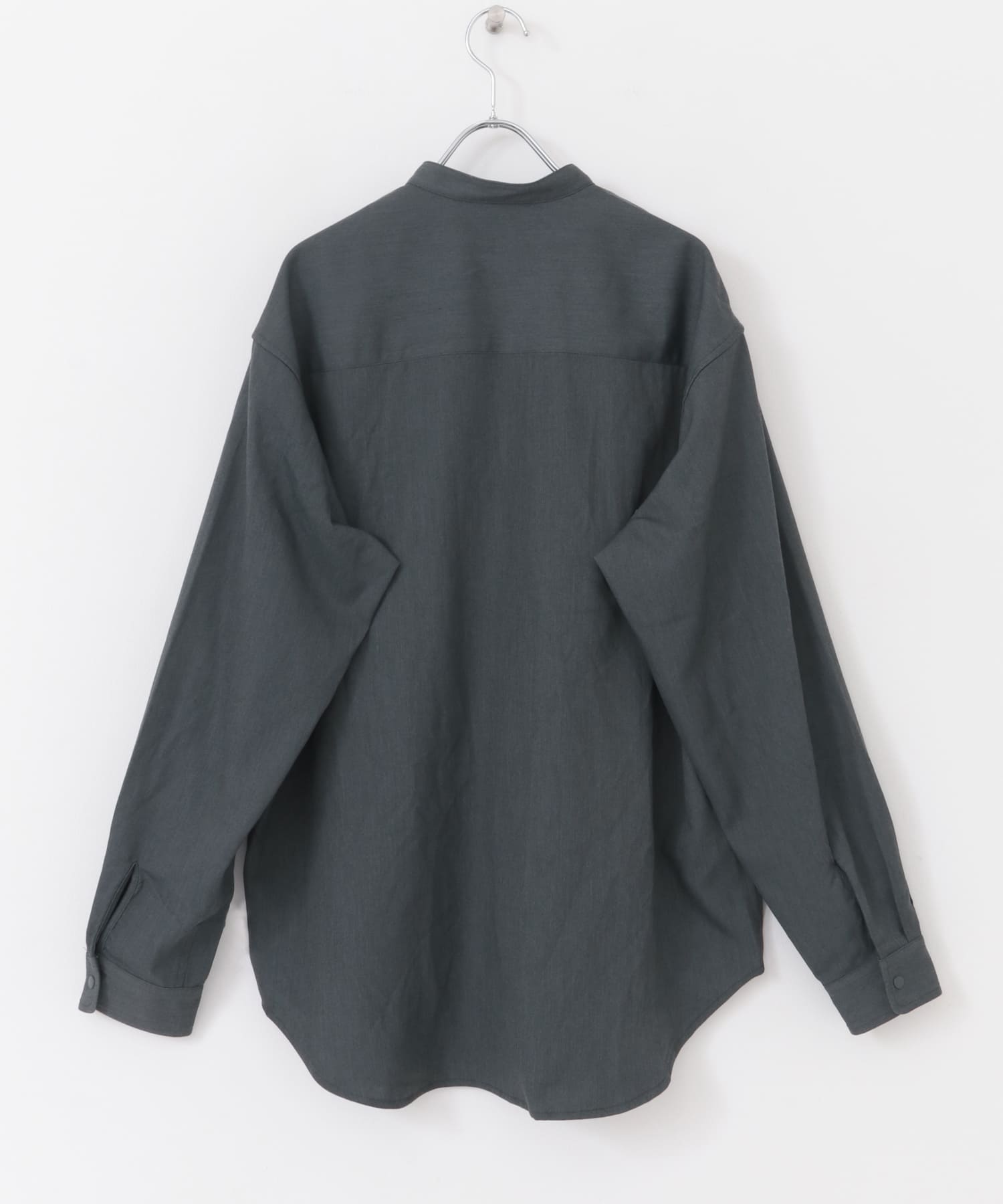 FORK&SPOON ウールライクバンドカラーシャツ(4 BEIGE): トップス