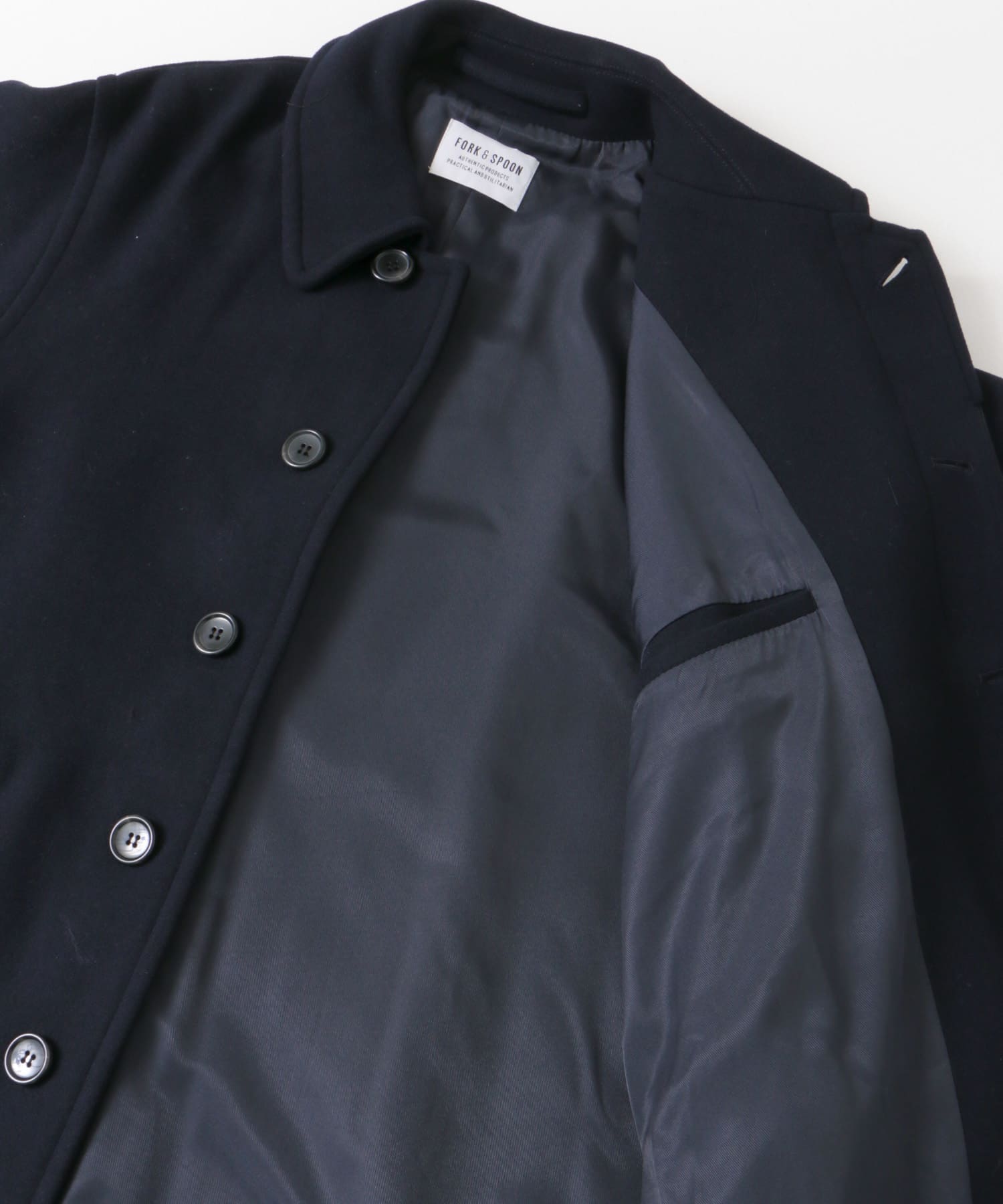 FORK&SPOON　バルカラーコート NAVY 4