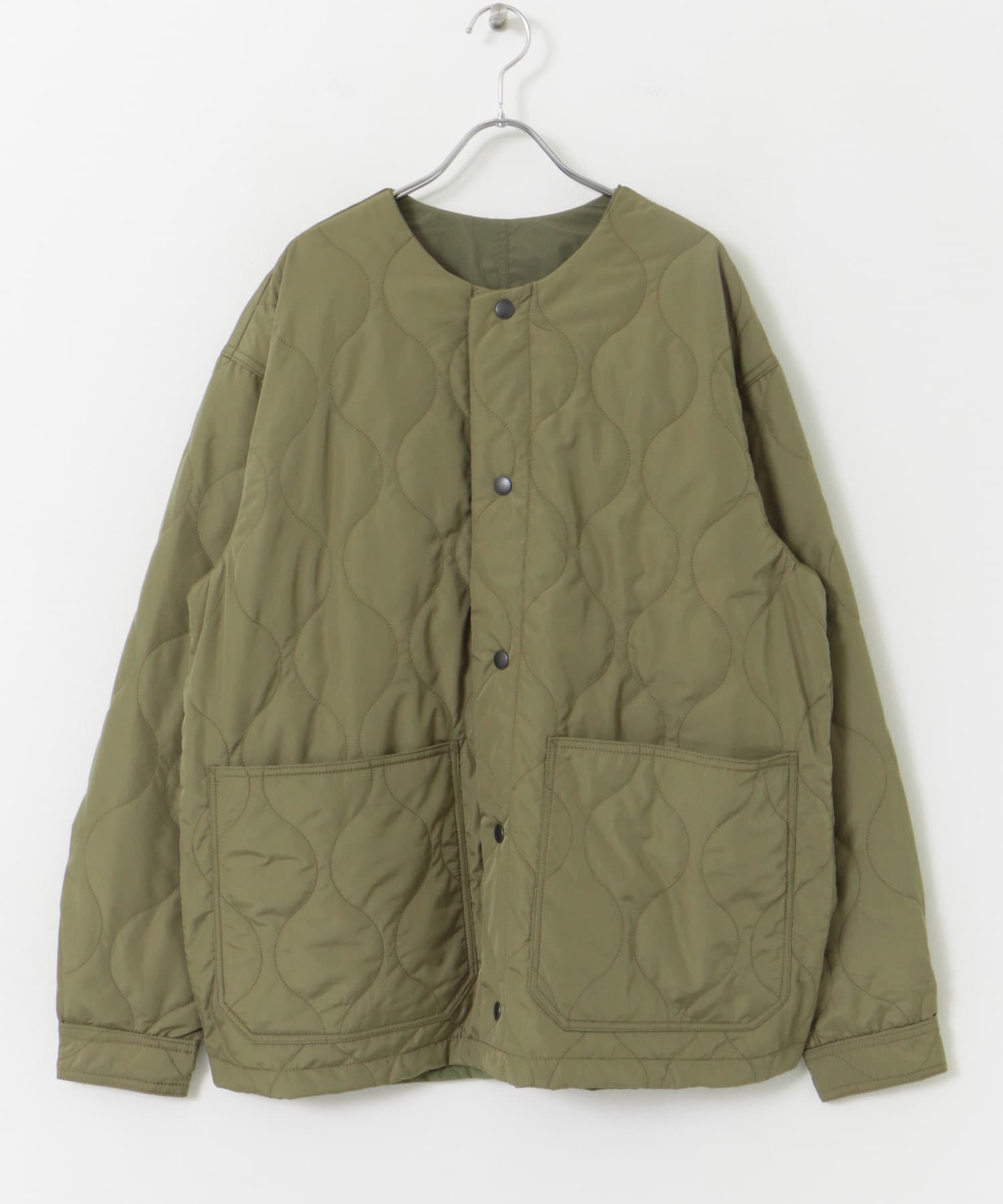 FORK&SPOON　リバーシブルノーカラーブルゾン OLIVE 4
