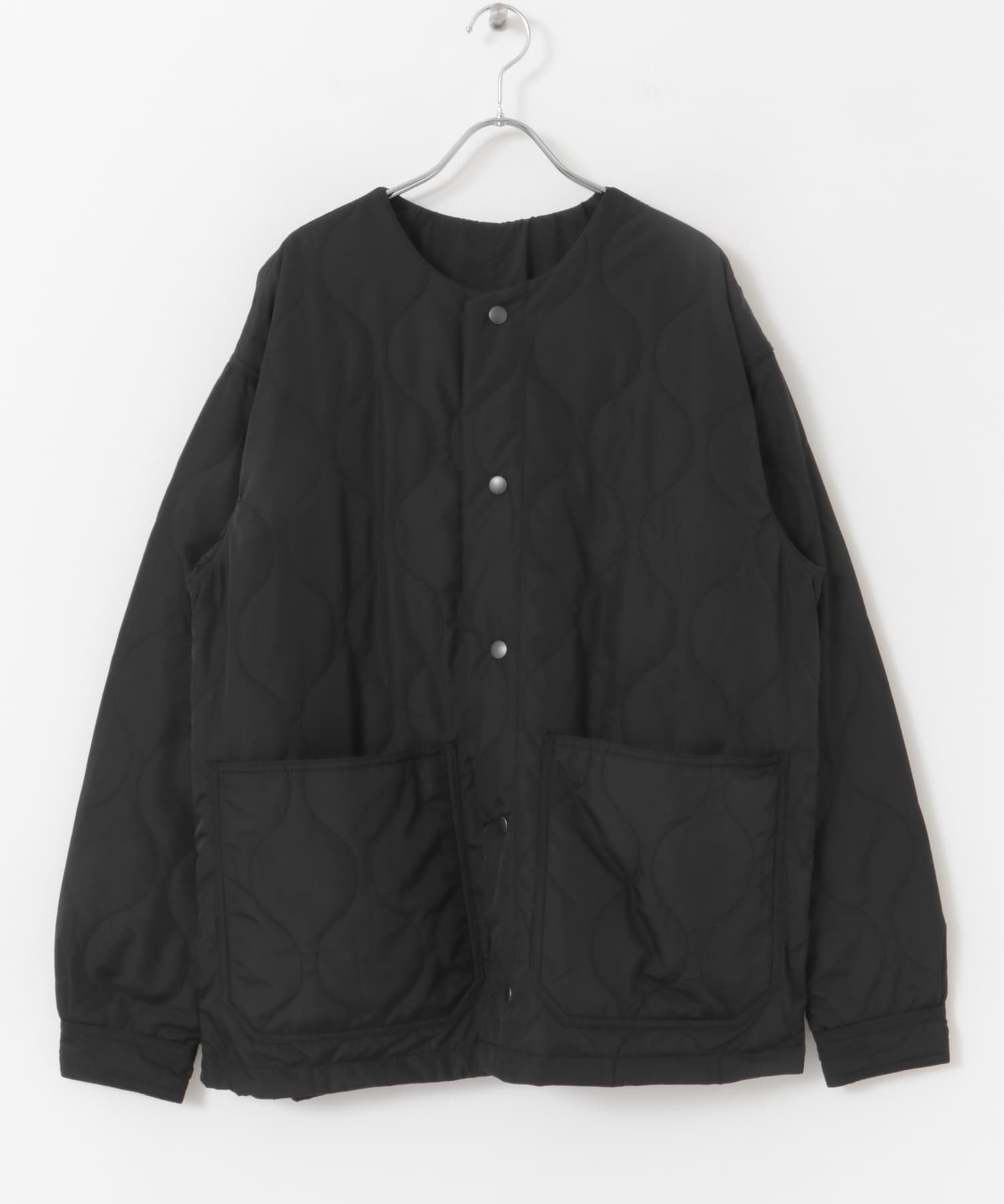 FORK&SPOON　リバーシブルノーカラーブルゾン BLACK 4