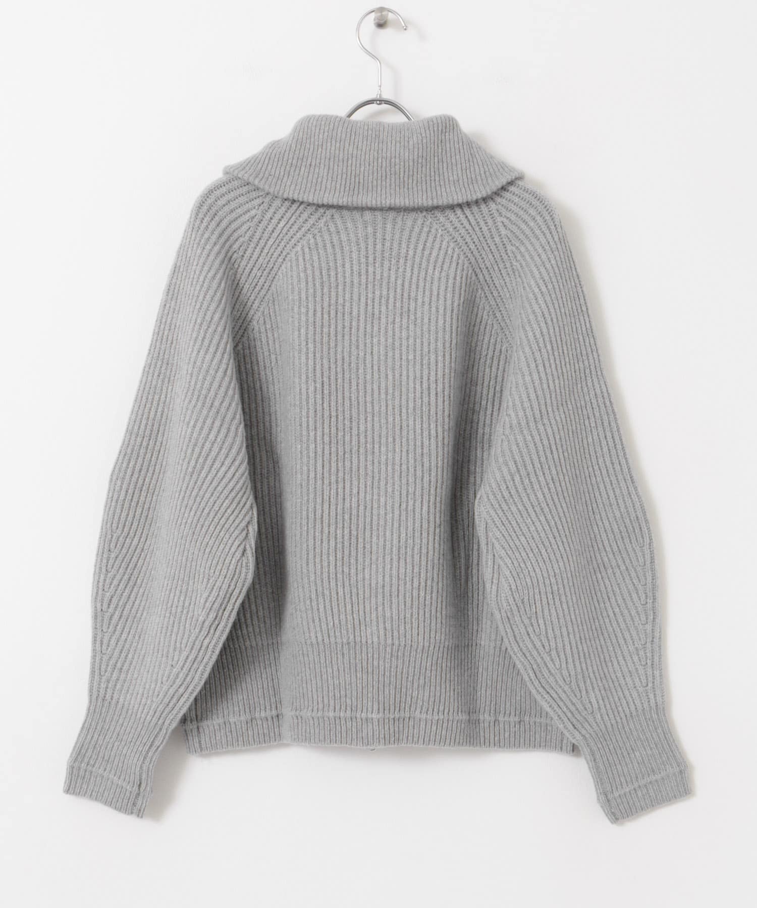 『WEB/一部店舗限定』FORK&SPOON　ウォッシャブルローゲージニットジップカーディガン TOPGRAY 1