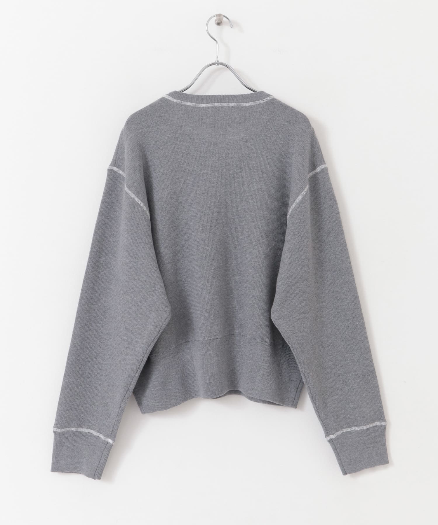 FORK&SPOON　バイカラーステッチニットプルオーバー TOPGRAY 1