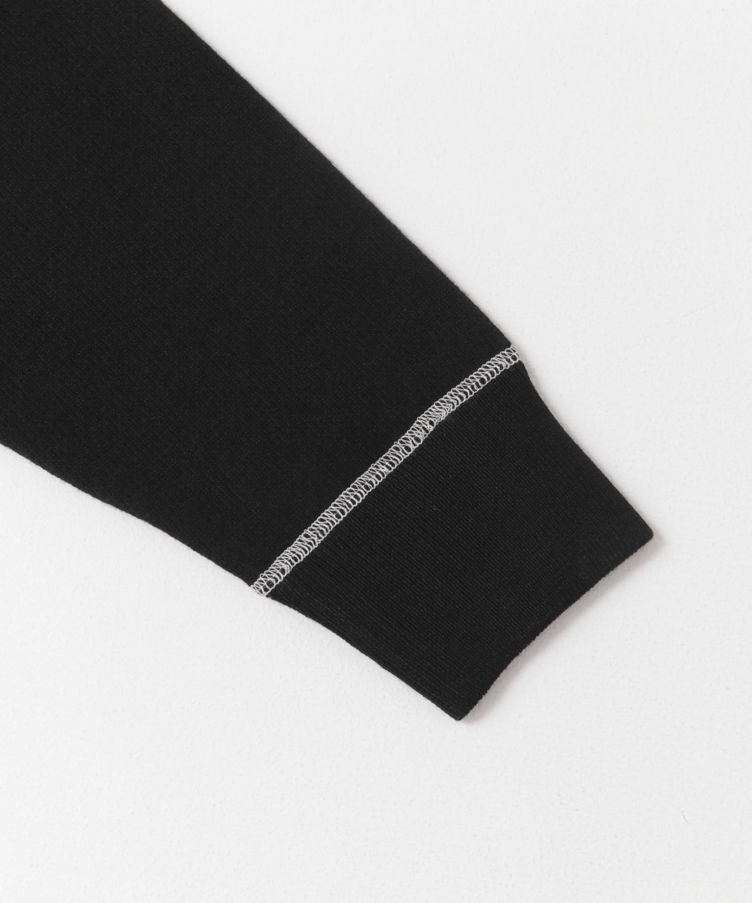 FORK&SPOON　バイカラーステッチニットプルオーバー BLACK 1