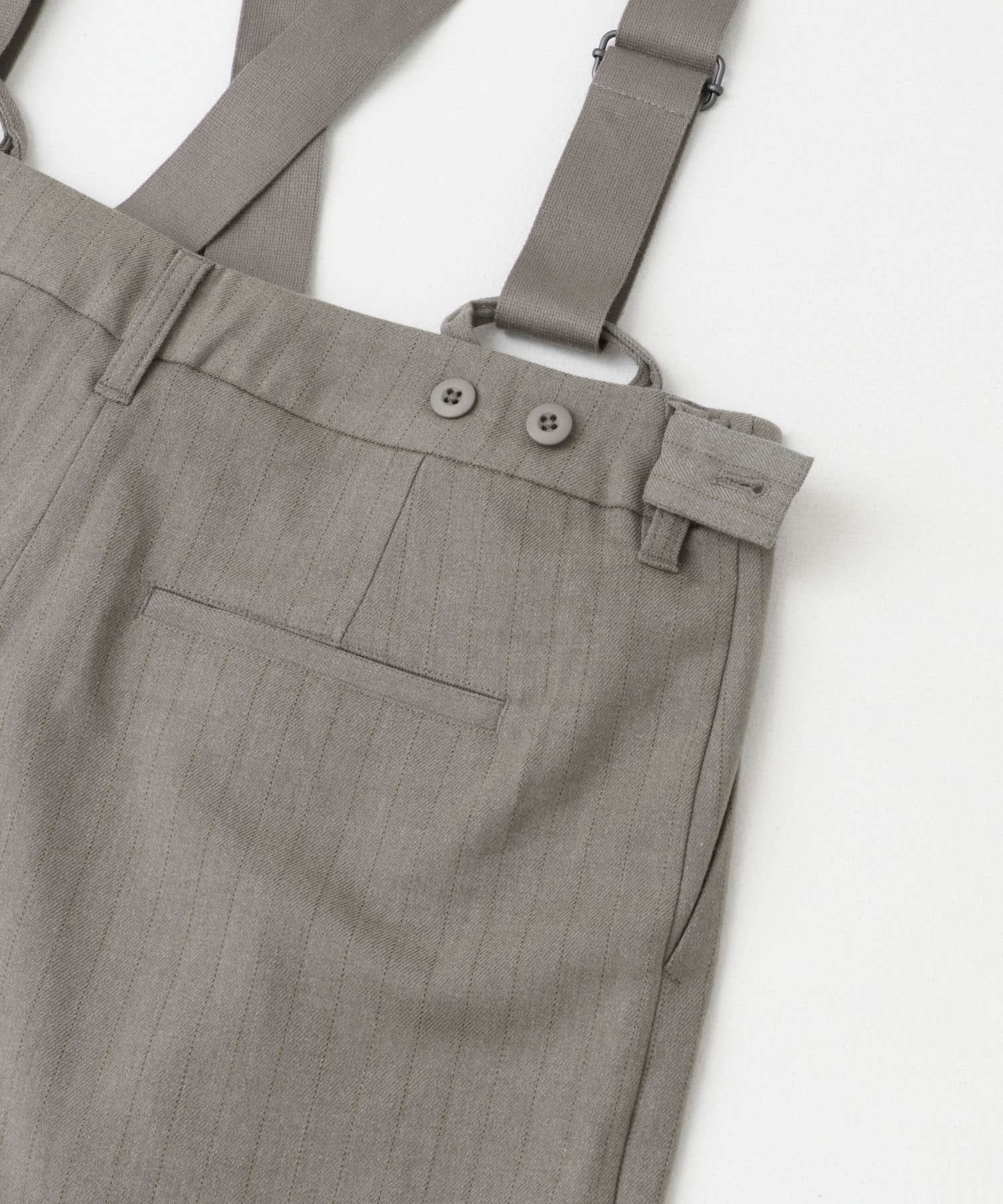 FORK&SPOON　ピンストライプサスペンダーパンツ GRAY BEIGE 1