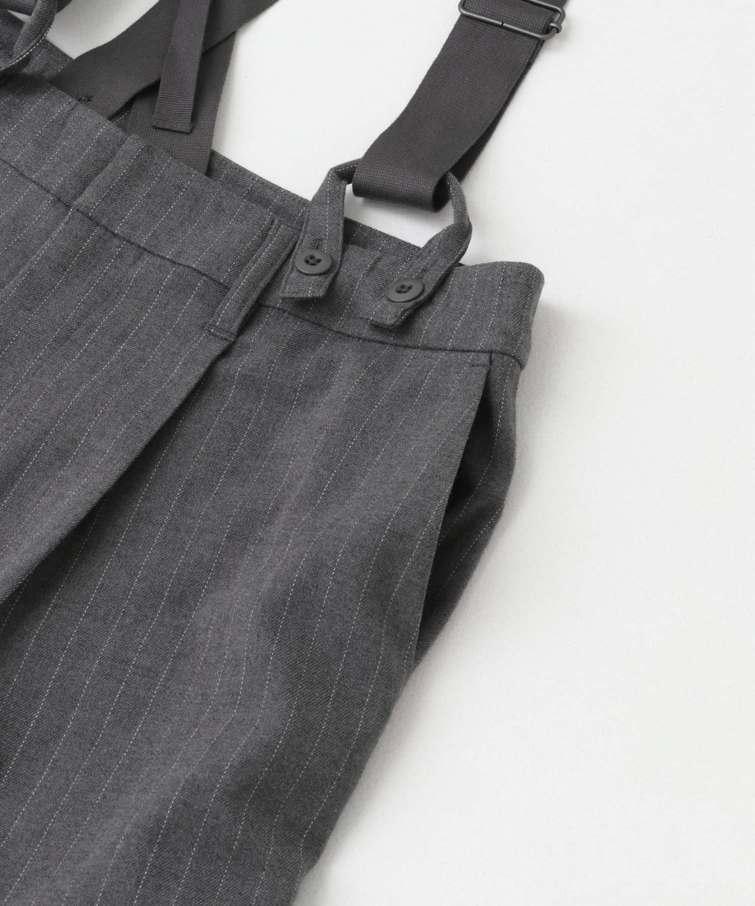 FORK&SPOON　ピンストライプサスペンダーパンツ GRAY 1