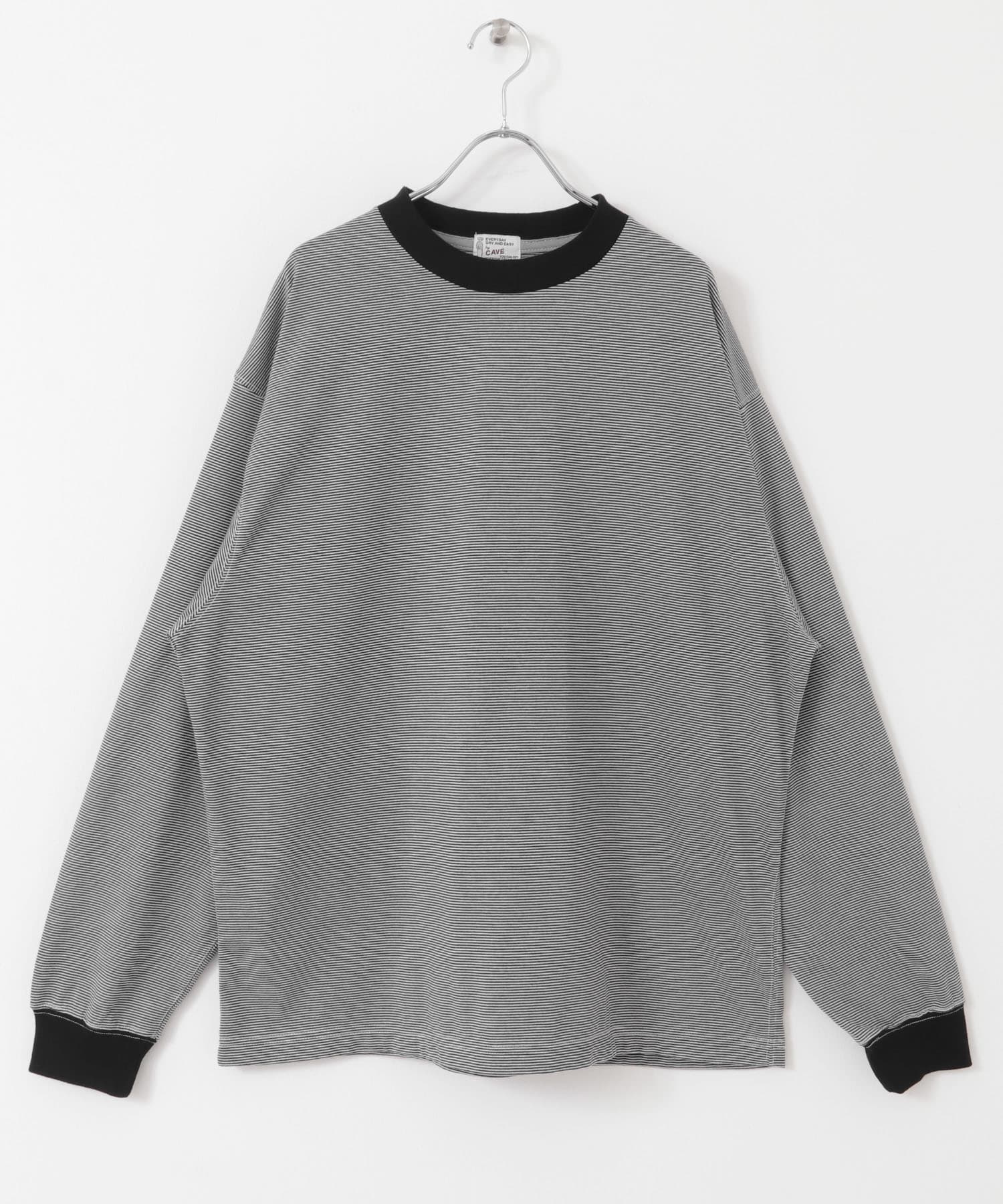 FORK&SPOON　CAVEボーダーロングスリーブTシャツ BLKxOFF 4