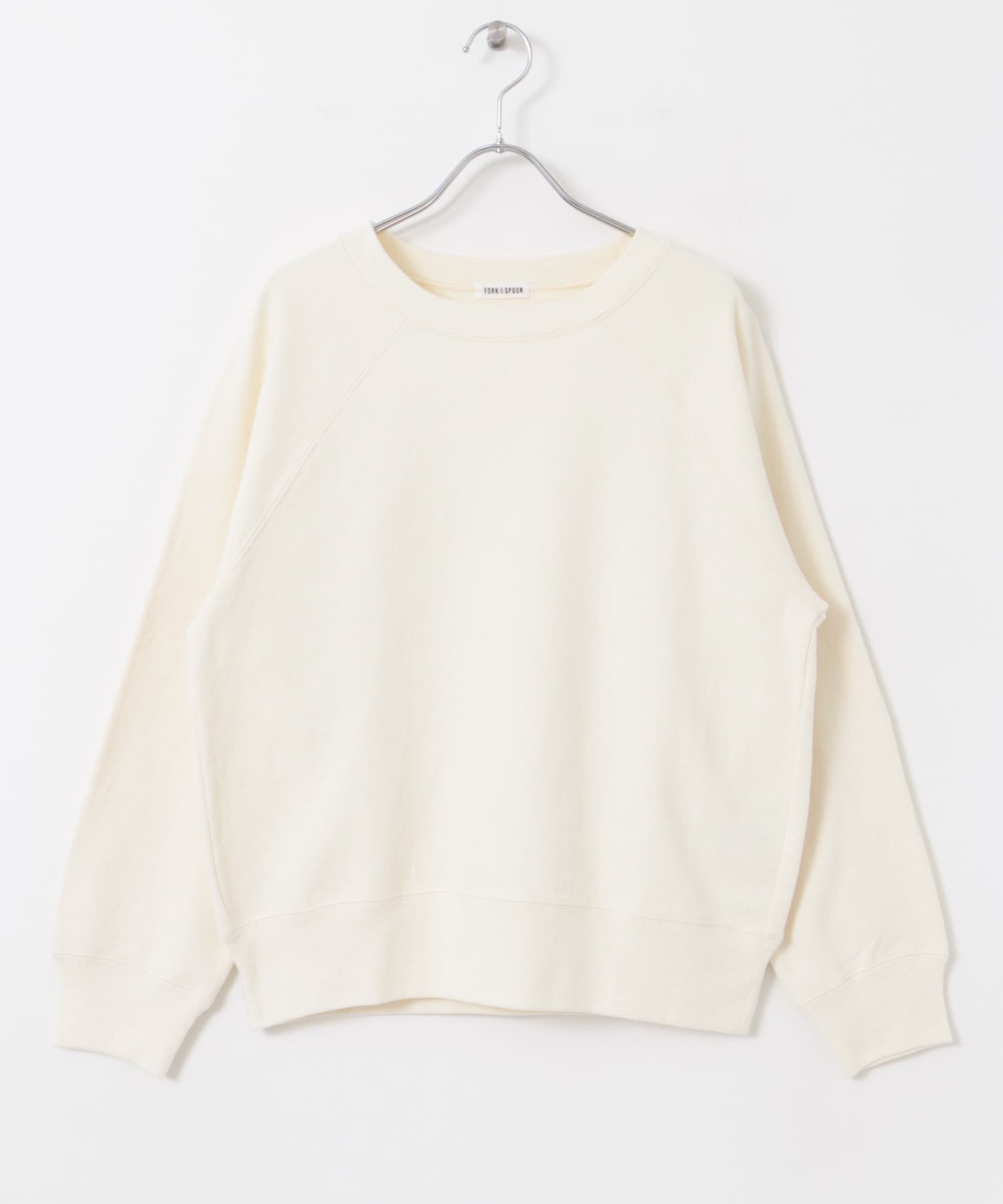 FORK&SPOON　スーピマコットン混反毛クルーネックスウェット IVORY 1