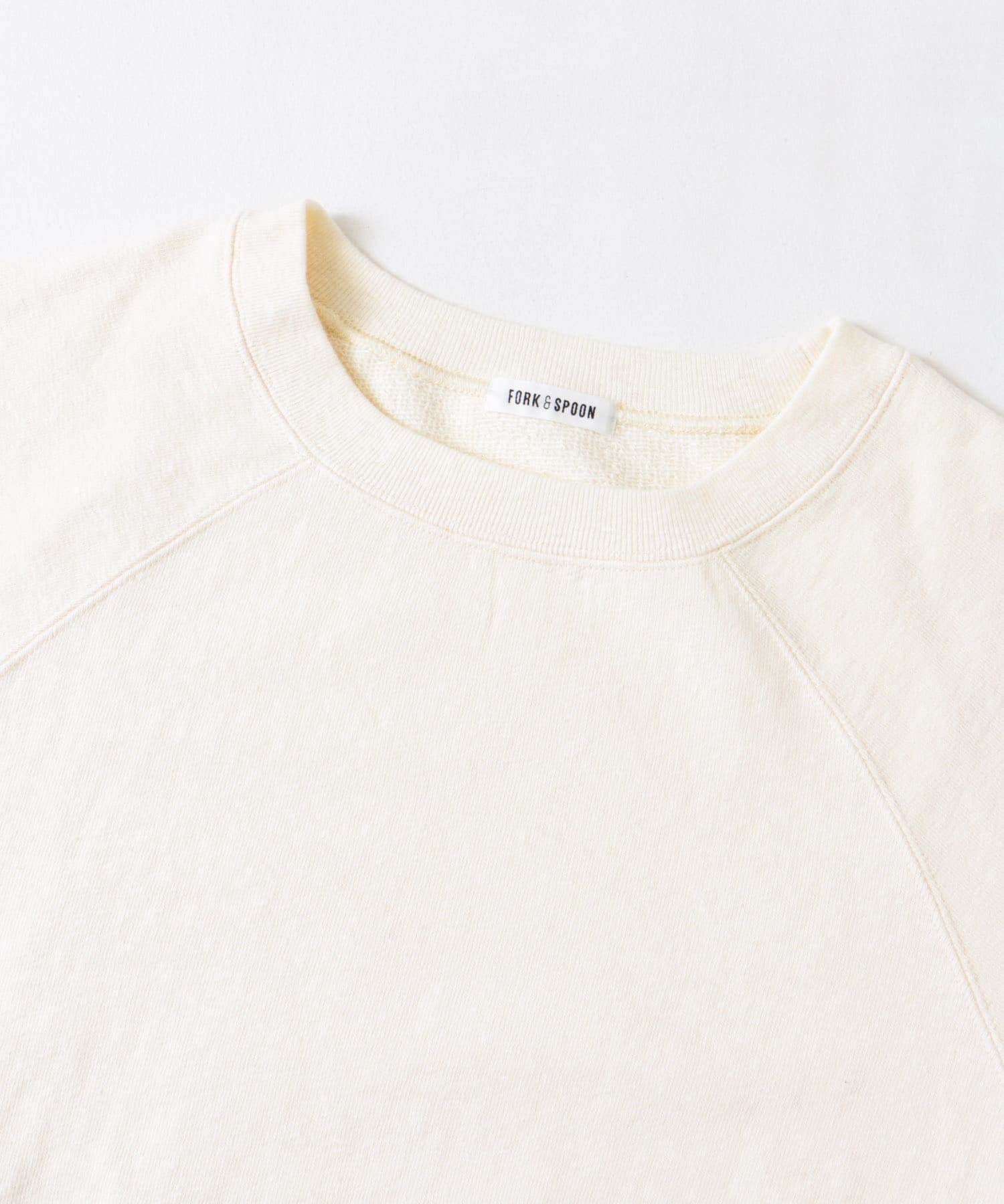 FORK&SPOON　スーピマコットン混反毛クルーネックスウェット IVORY 1