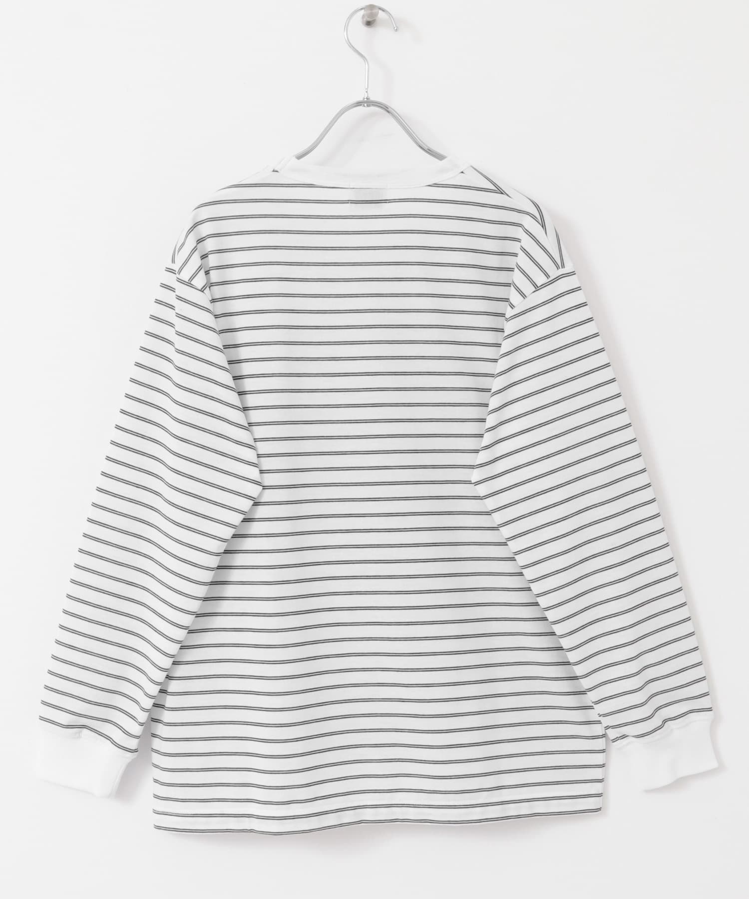 FORK&SPOON　CAVEボーダーロングスリーブTシャツ OFFxBLK 1