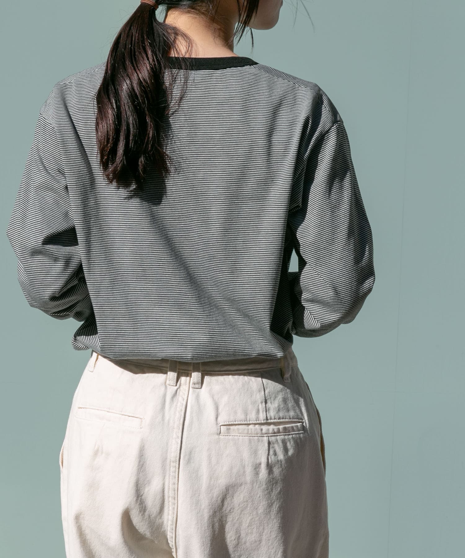 FORK&SPOON　CAVEボーダーロングスリーブTシャツ