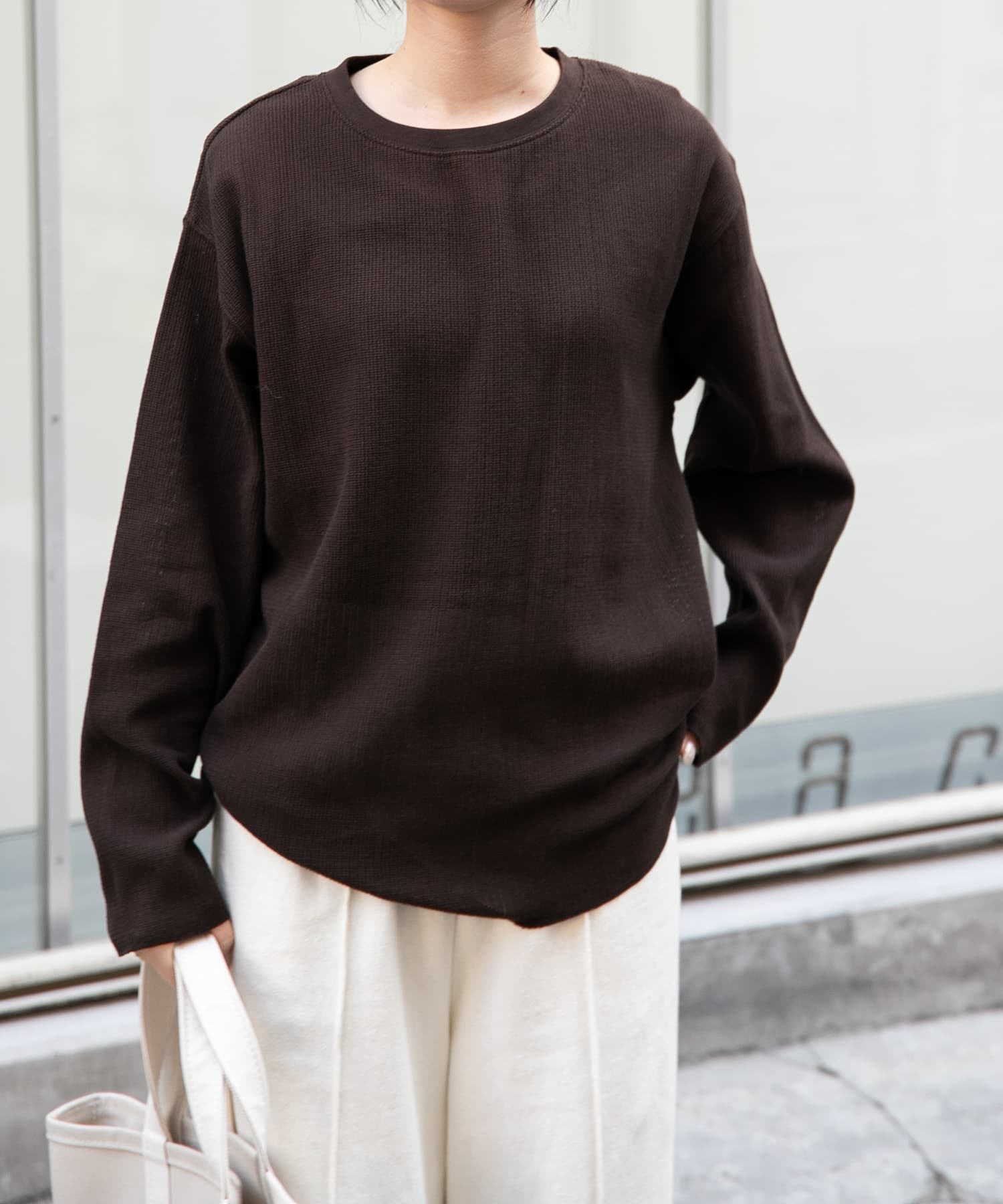 FORK&SPOON　メッシュロングスリーブプルオーバー