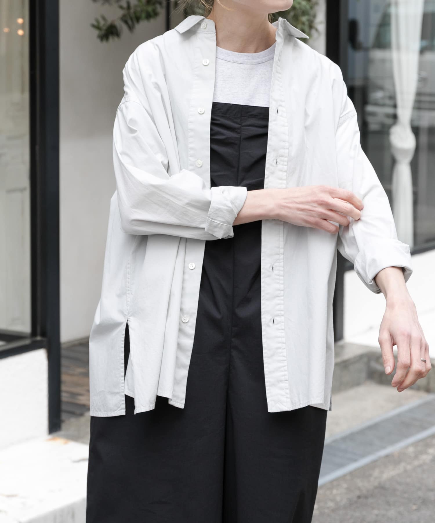 FORK&SPOON　ガーメントダイロングスリーブシャツ