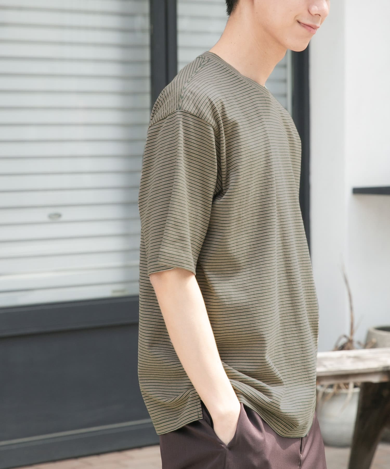 FORK&SPOON　マルチカラーボーダーTシャツ