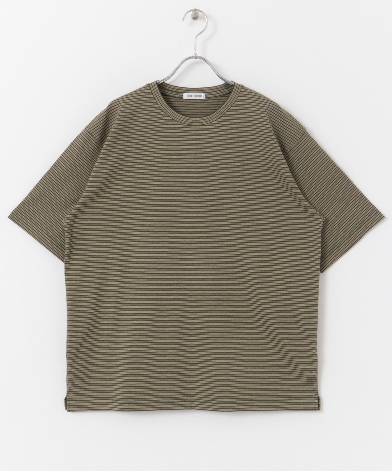 FORK&SPOON　マルチカラーボーダーTシャツ GREEN 4
