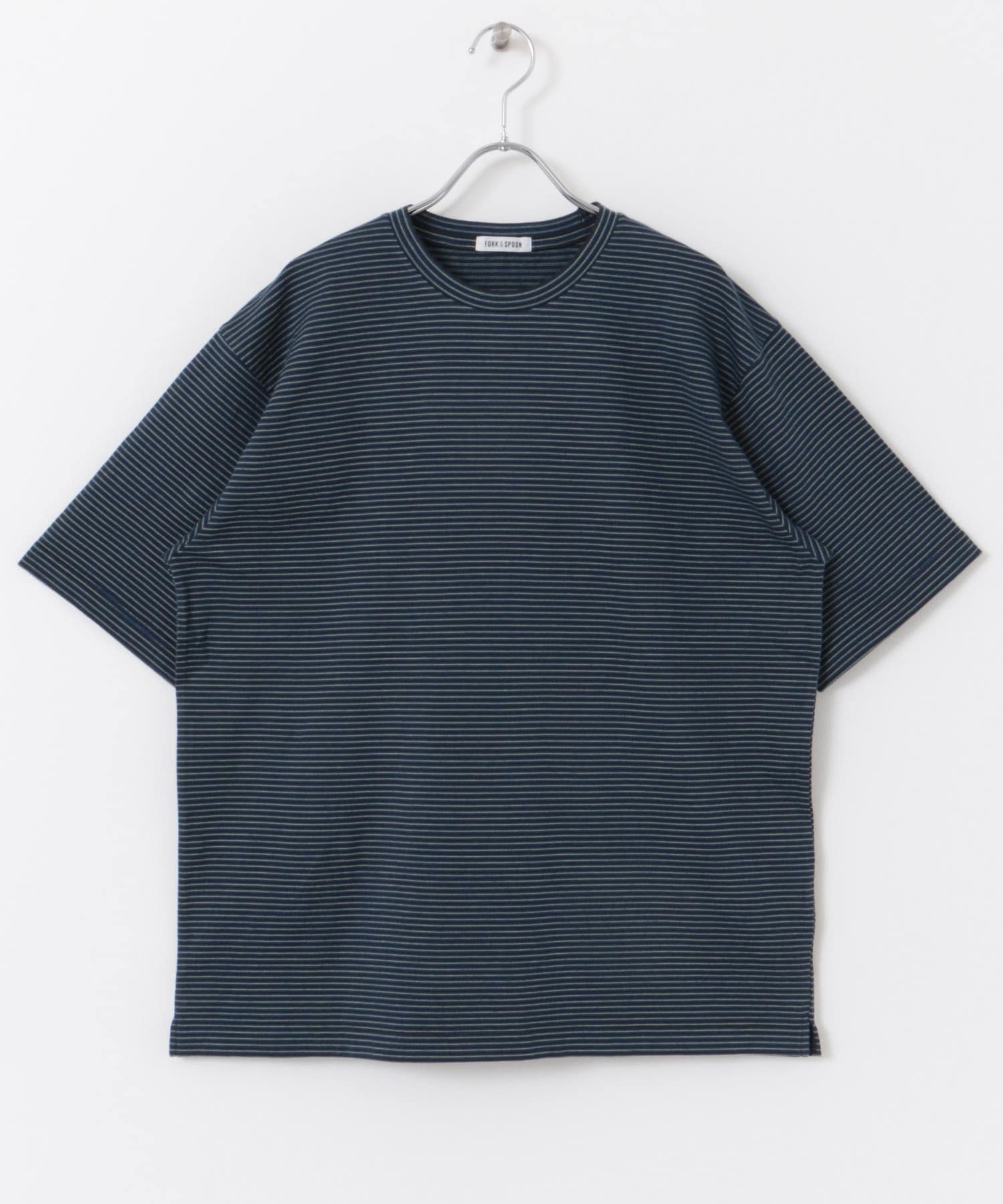 FORK&SPOON　マルチカラーボーダーTシャツ NAVY 4