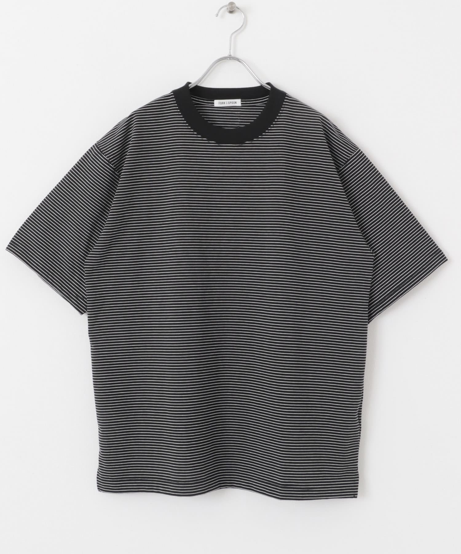 FORK&SPOON　ボーダープレーティングショートスリーブTシャツ BLKxOFF 4