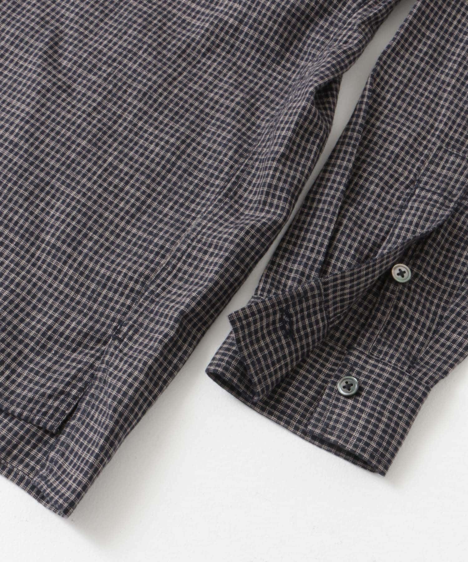 FORK&SPOON　コットンリネンロングスリーブシャツ NAVY CHK 4