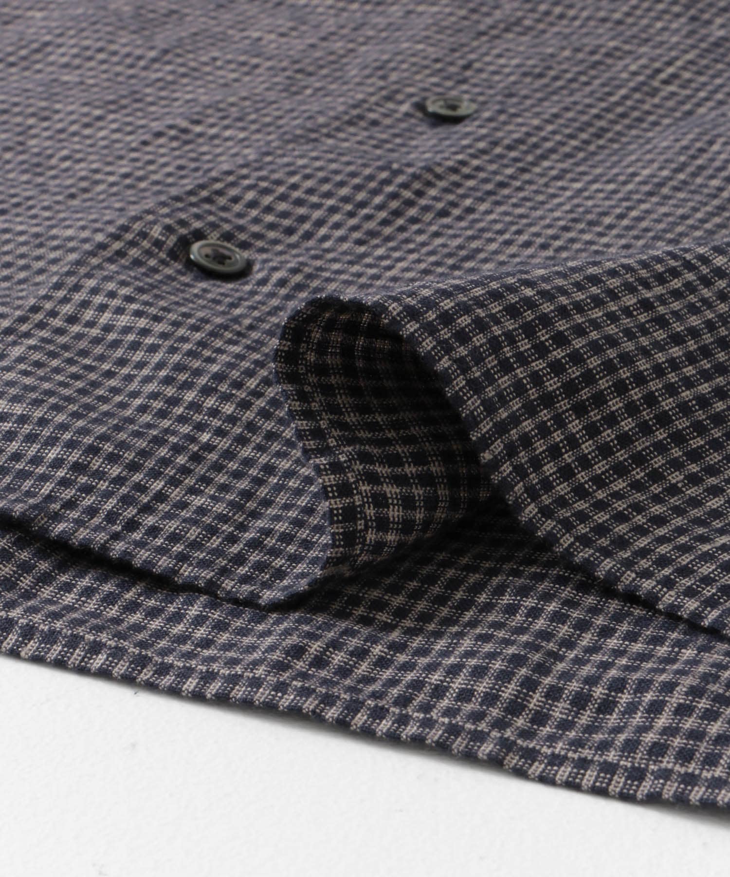 FORK&SPOON　コットンリネンロングスリーブシャツ NAVY CHK 4