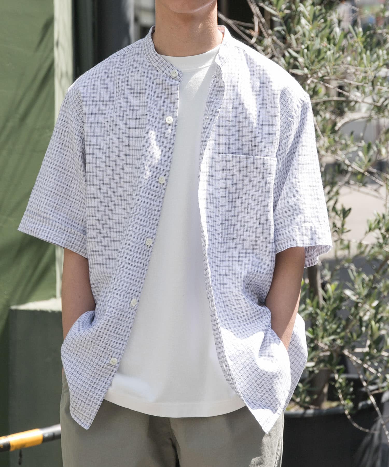 FORK&SPOON　コットンリネンショートスリーブシャツ