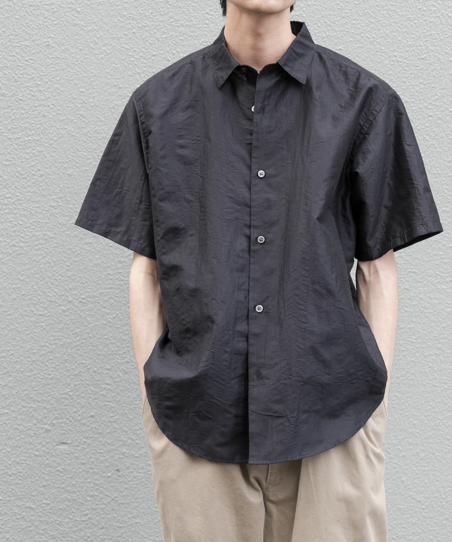 FORK&SPOON　リネンワッシャーレギュラーカラーシャツ