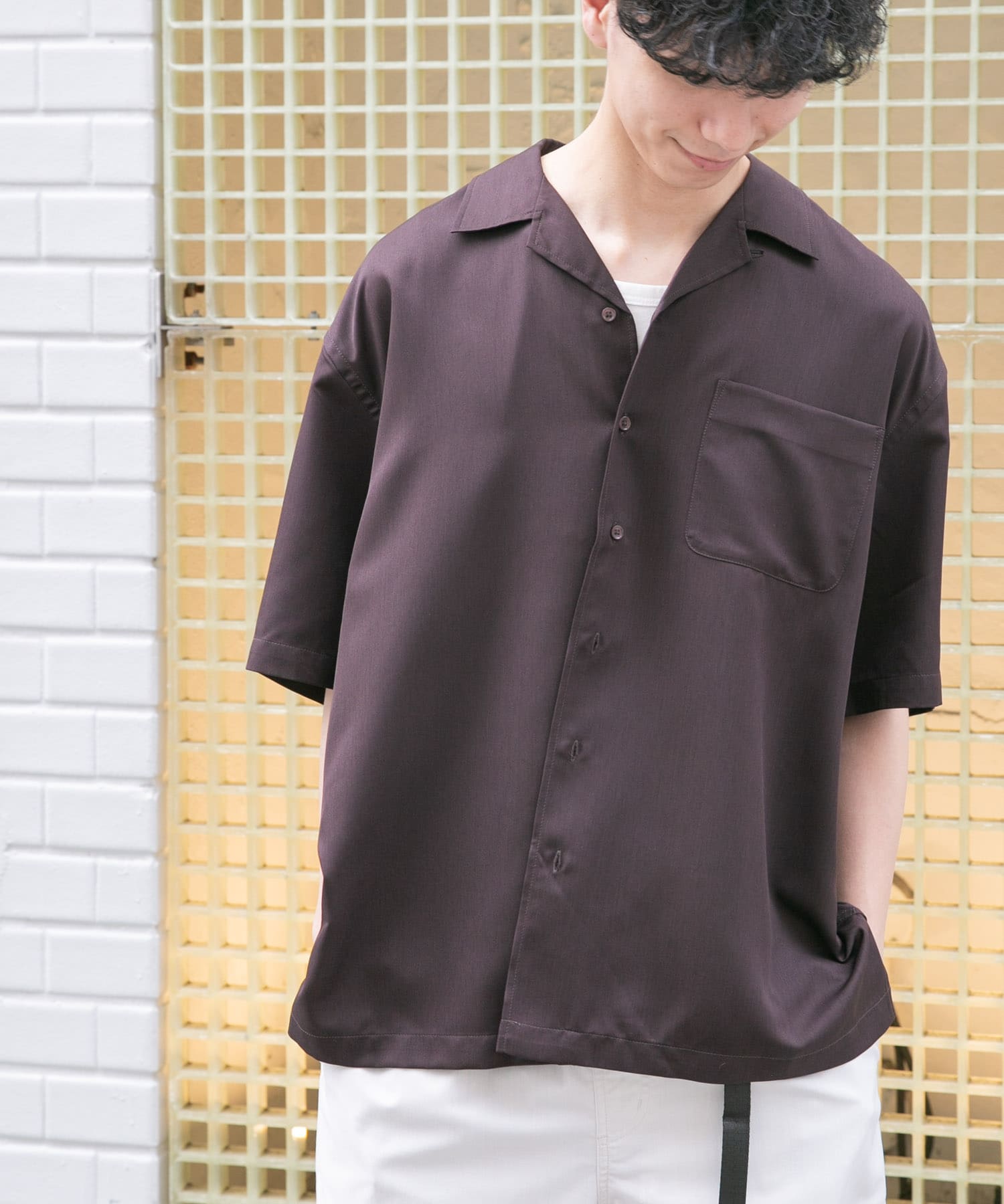 FORK&SPOON　COOL FIBERオープンカラーシャツ