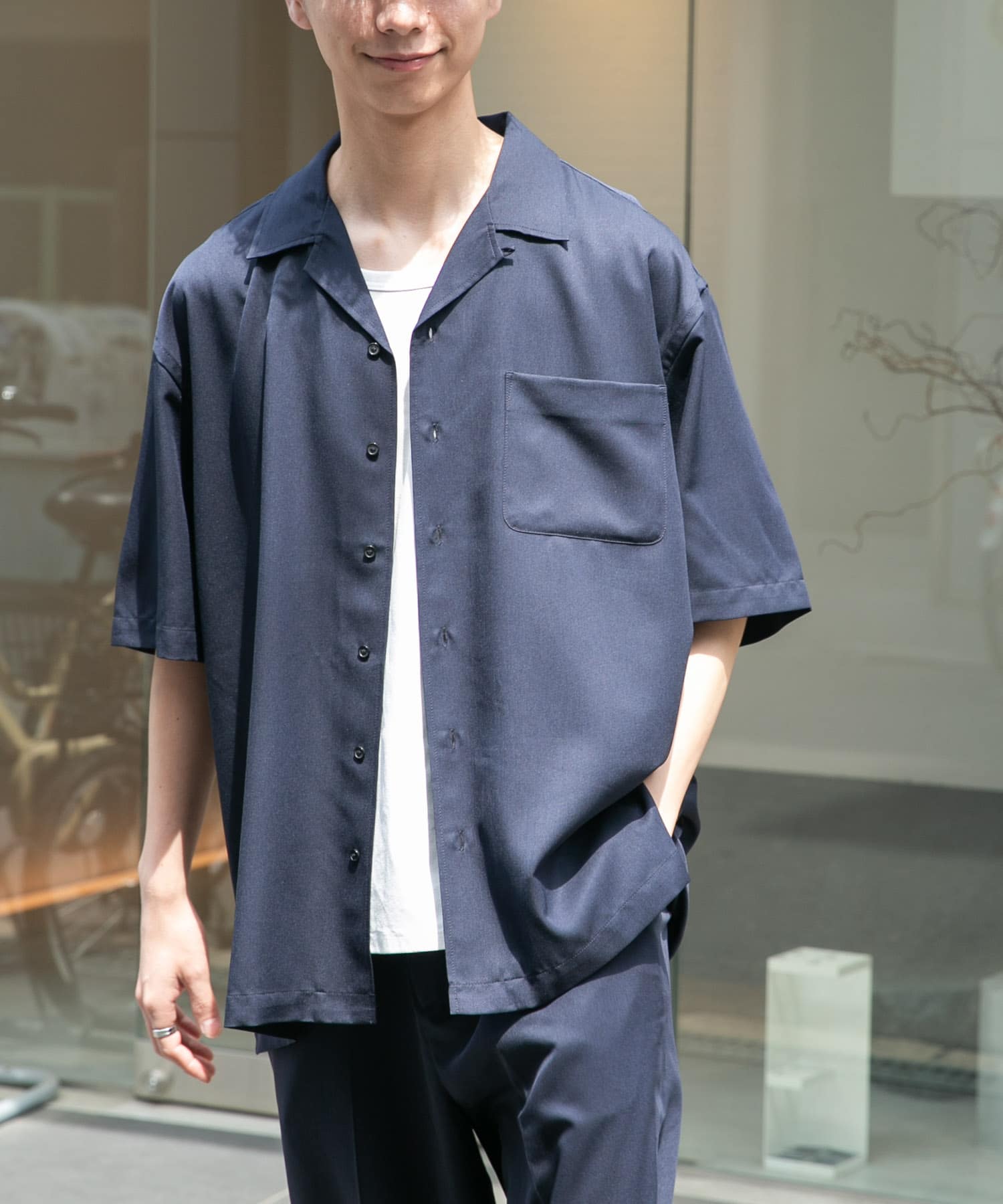 FORK&SPOON　COOL FIBERオープンカラーシャツ