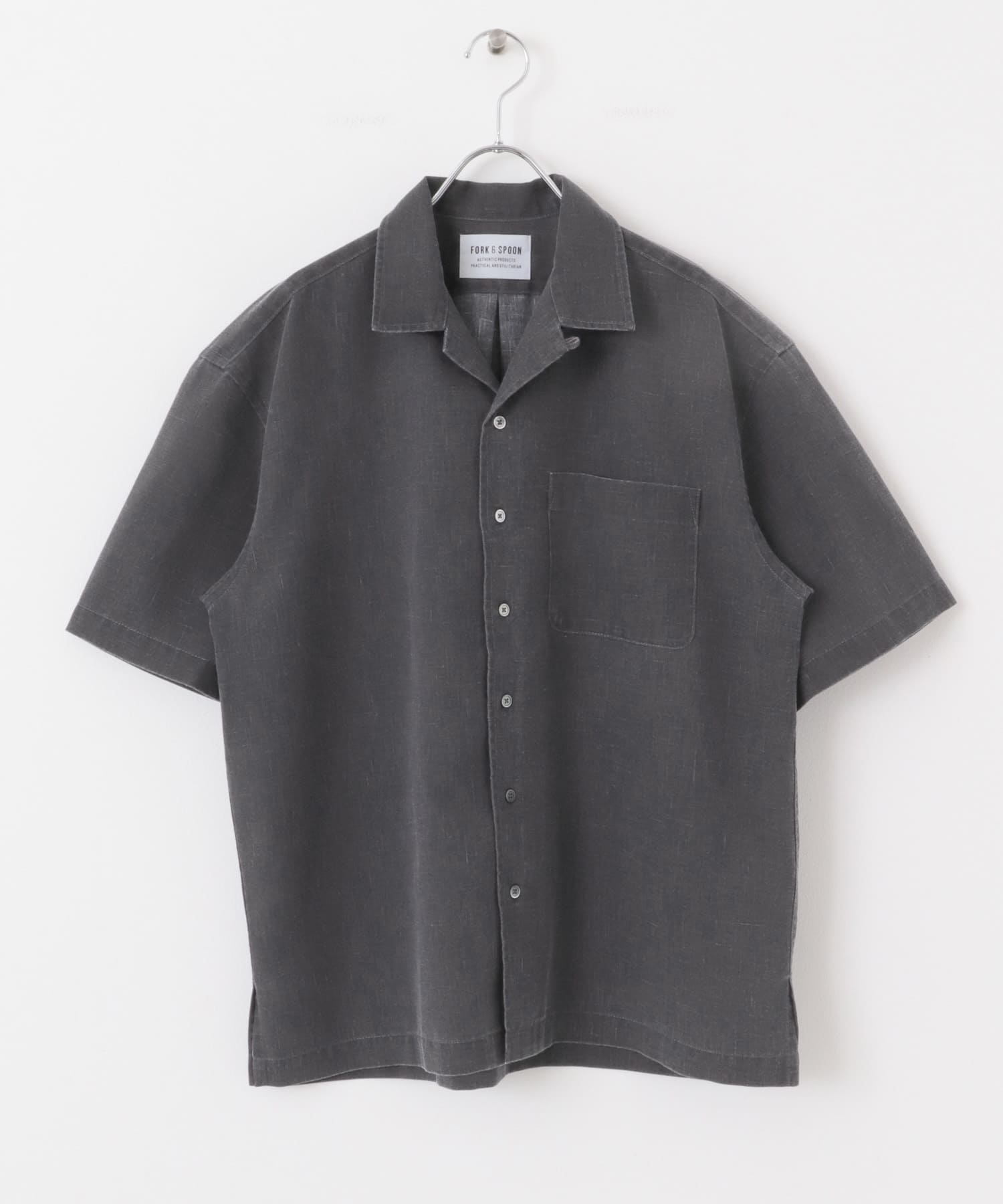 FORK&SPOON　ピグメントプリントシャツ GRAY 4