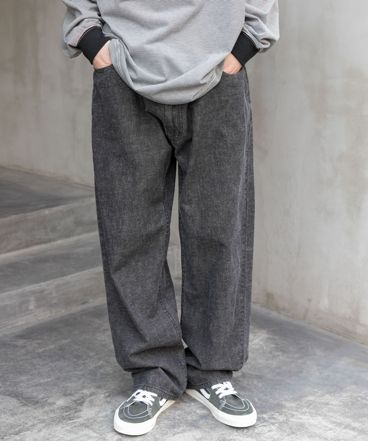 FORK&SPOON　綿麻デニム5ポケットパンツ