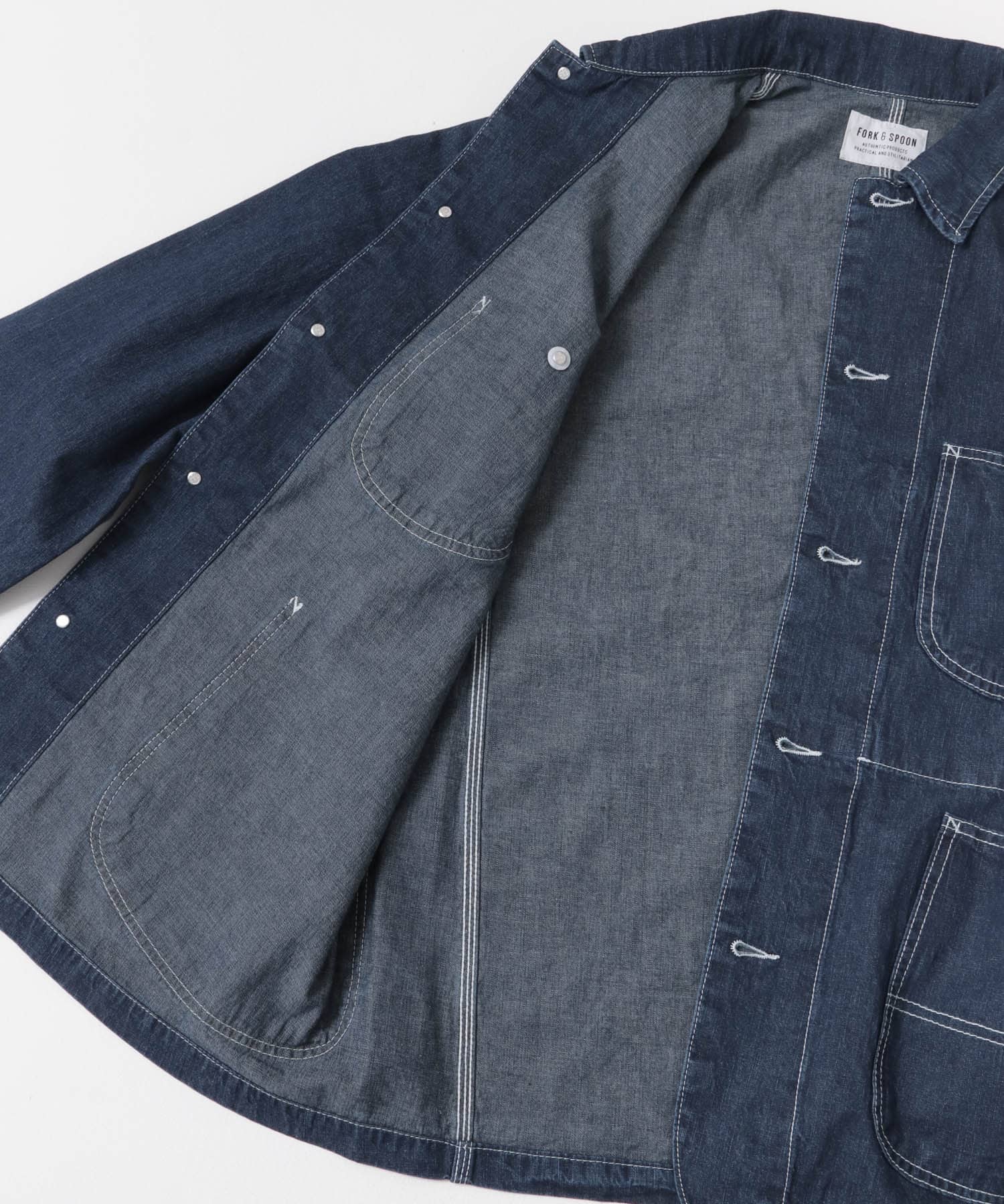 FORK&SPOON　綿麻デニムカバーオール ONEWASH 4
