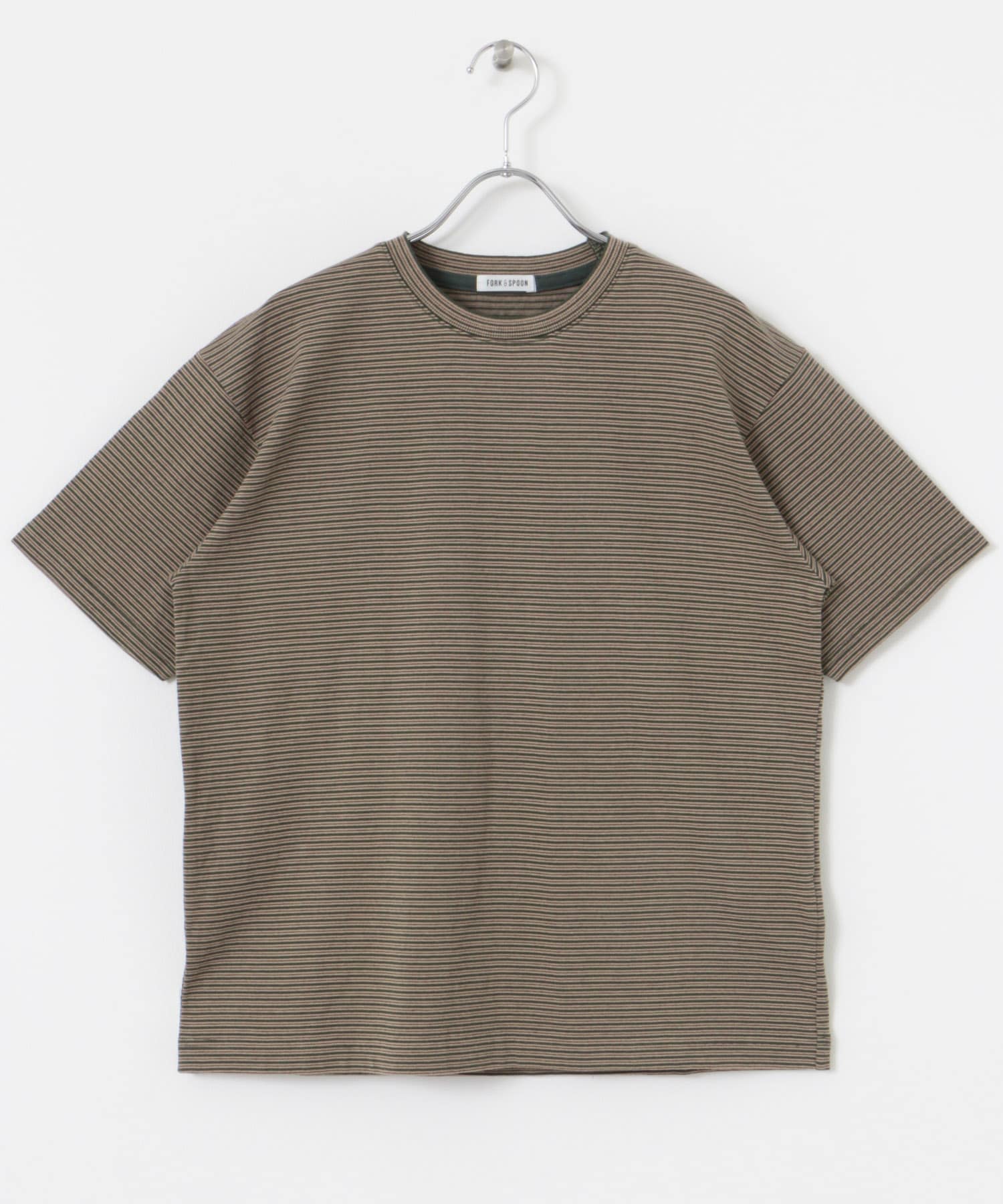 FORK&SPOON　マルチカラーボーダーTシャツ GREEN 1