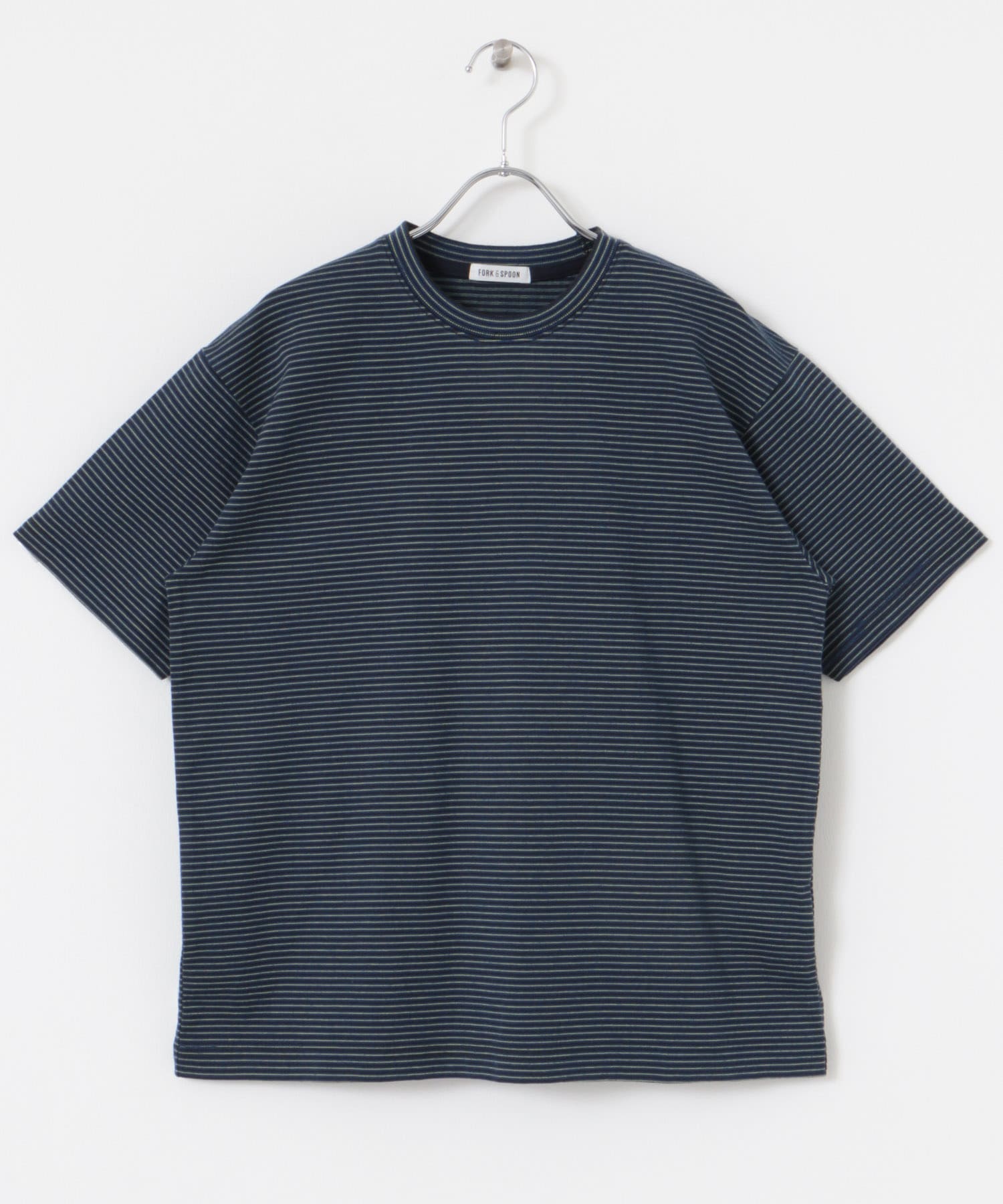 FORK&SPOON　マルチカラーボーダーTシャツ NAVY 1
