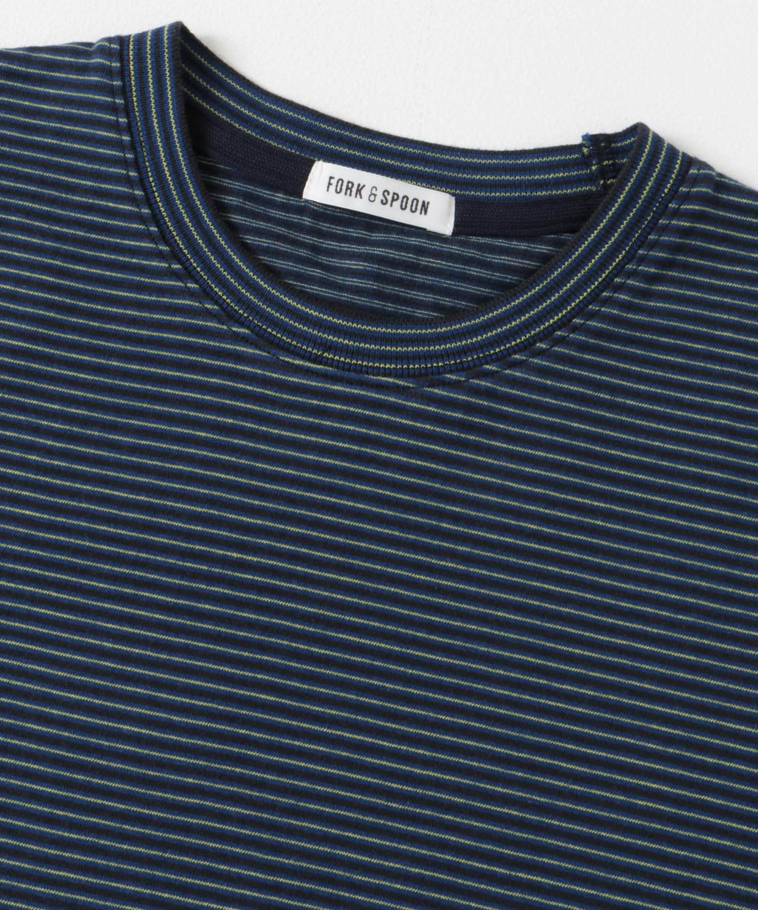FORK&SPOON　マルチカラーボーダーTシャツ NAVY 1