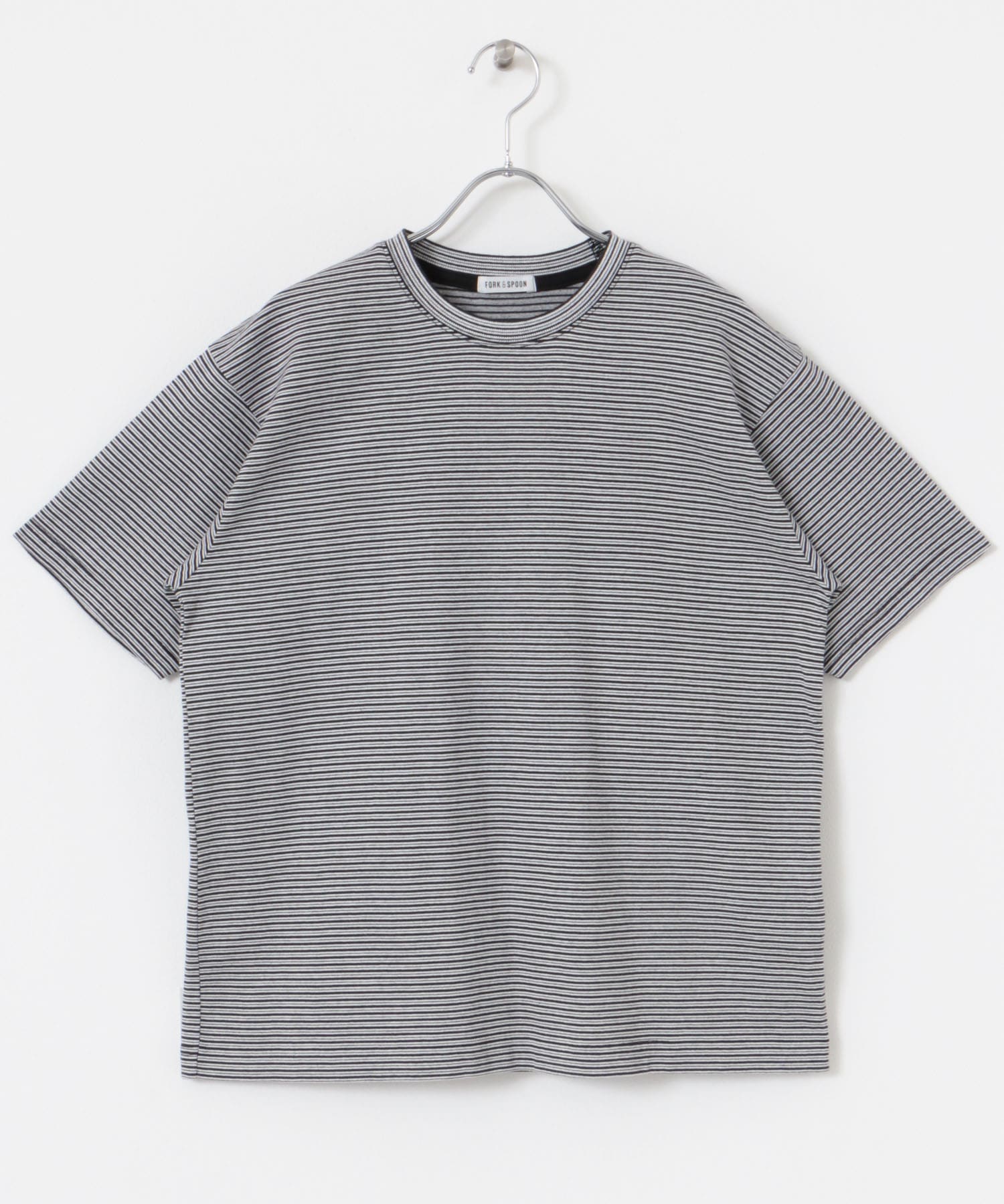 FORK&SPOON　マルチカラーボーダーTシャツ BLACK 1