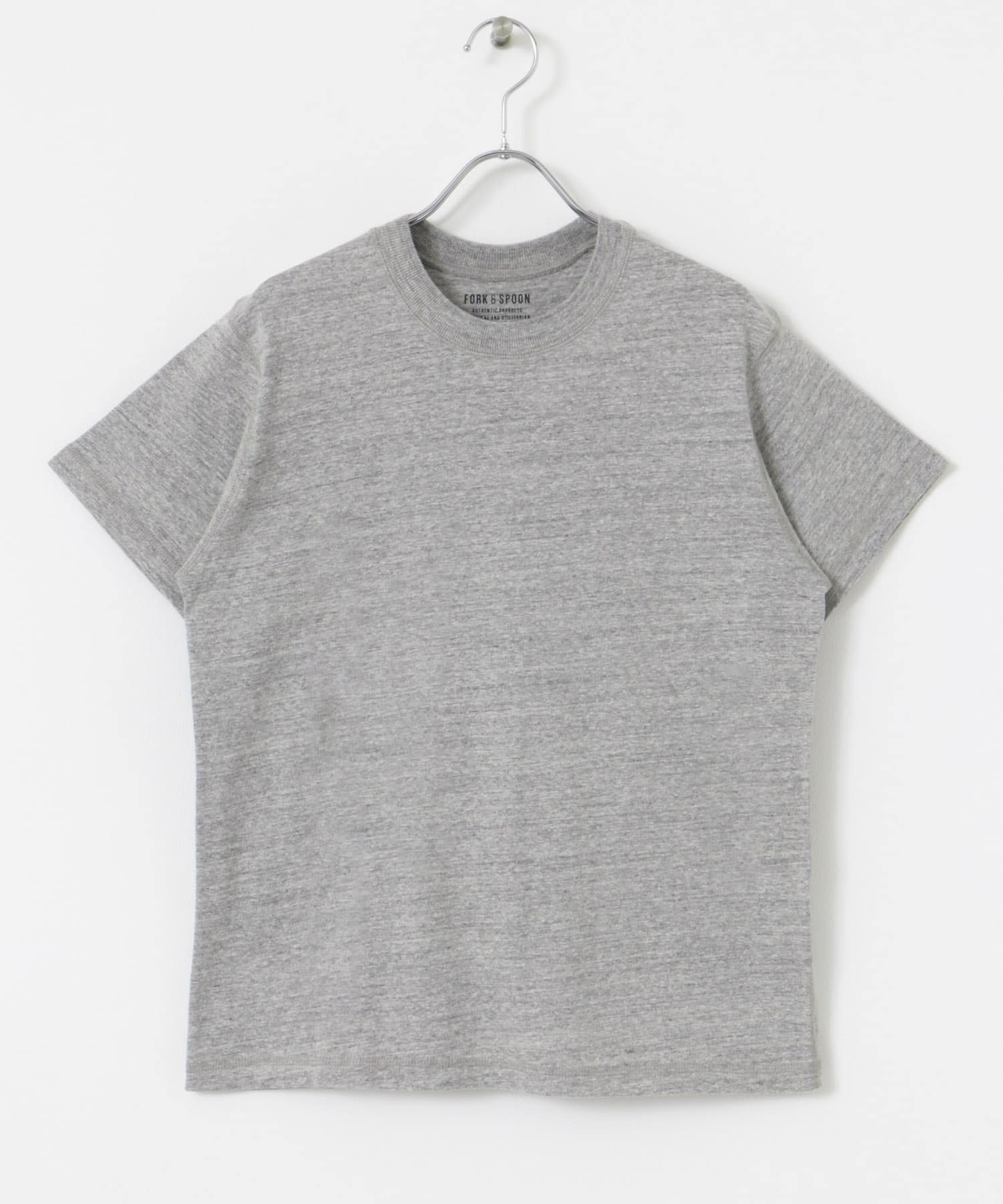 FORK&SPOON　リサイクルコットンショートスリーブTシャツ TOP GRAY 1
