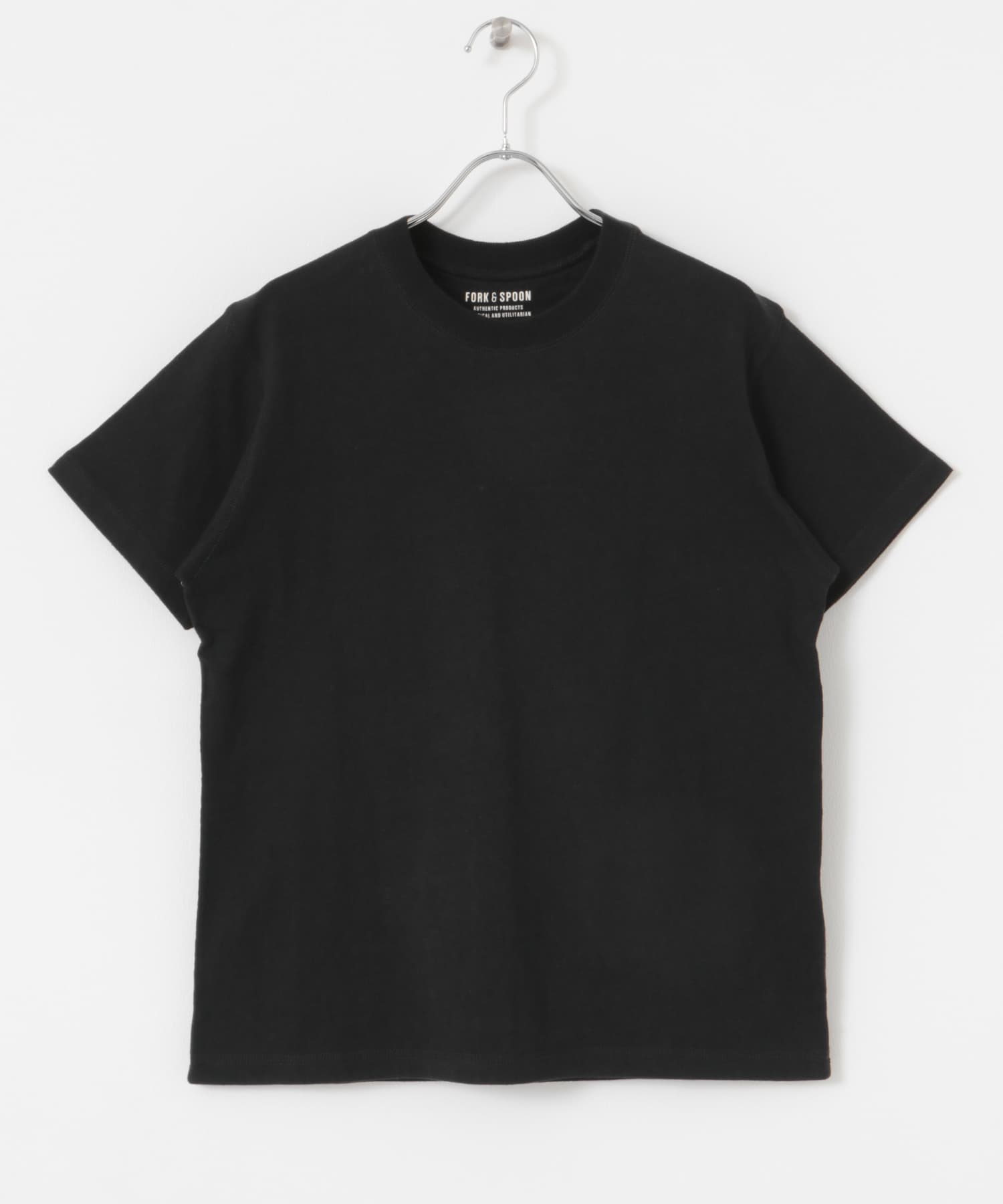 FORK&SPOON　リサイクルコットンショートスリーブTシャツ BLACK 1